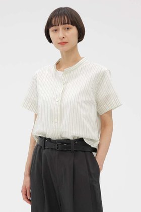 【マーガレットハウエル/MARGARET HOWELL】 COTTON SILK GRAPHIC STRIPE SHIRT人気、トレンドファッション・服の通販 founy(ファニー) ファッション Fashion レディースファッション Fashion for Women トップス・カットソー Cut & Sew Tops シャツ・ブラウス・オフィスカジュアル Elegant Blouses & Button-Ups クロップド Cropped, Short Length ショート Short, Short Length シルク Silk, 100% Silk ストライプ Stripe, Striped Pattern スリーブ Sleeve, Long Sleeve / Short Sleeve ポケット Pocket, Pocket Detail モダン Modern, Contemporary 新作・新入荷 New Arrivals / New In |ID:prp329100004938685