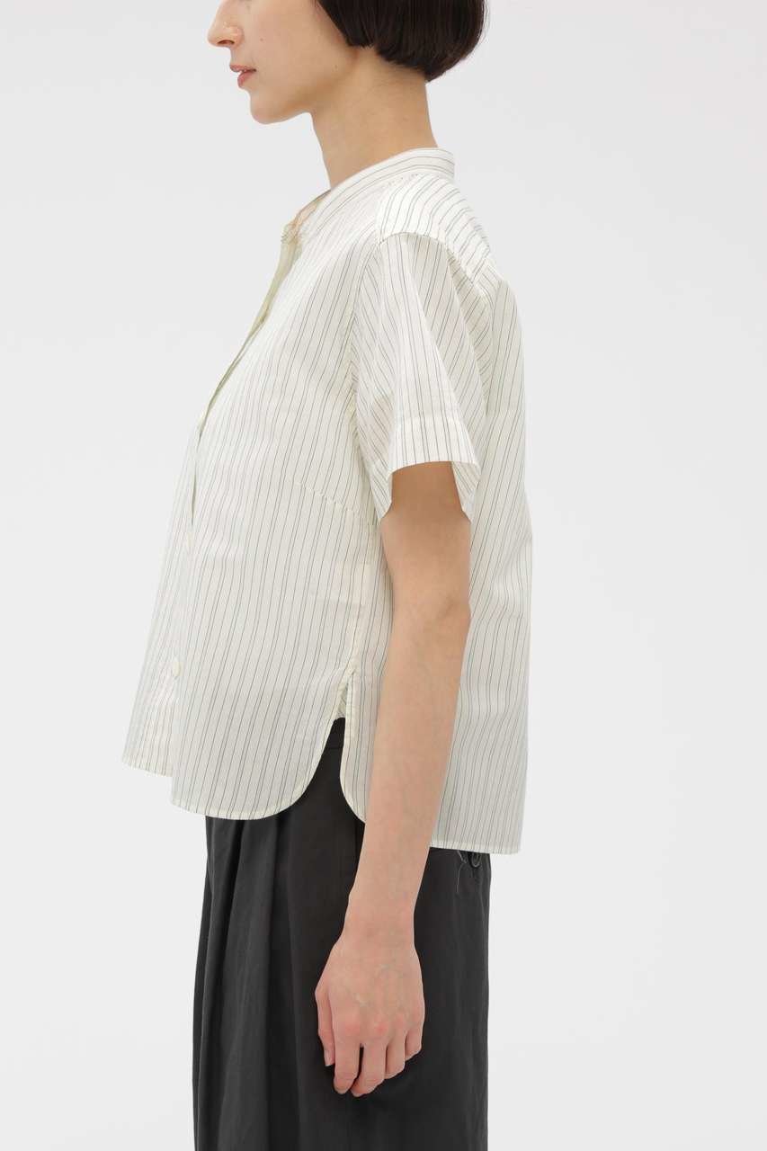 【マーガレットハウエル/MARGARET HOWELL】のCOTTON SILK GRAPHIC STRIPE SHIRT 人気、トレンドファッション・服の通販 founy(ファニー) 　ファッション　Fashion　レディースファッション　Fashion for Women　トップス・カットソー　Cut & Sew Tops　シャツ・ブラウス・オフィスカジュアル　Elegant Blouses & Button-Ups　クロップド　Cropped, Short Length　ショート　Short, Short Length　シルク　Silk, 100% Silk　ストライプ　Stripe, Striped Pattern　スリーブ　Sleeve, Long Sleeve / Short Sleeve　ポケット　Pocket, Pocket Detail　モダン　Modern, Contemporary　新作・新入荷　New Arrivals / New In　other-3|ID: prp329100004938685 ipo3291000000037059269