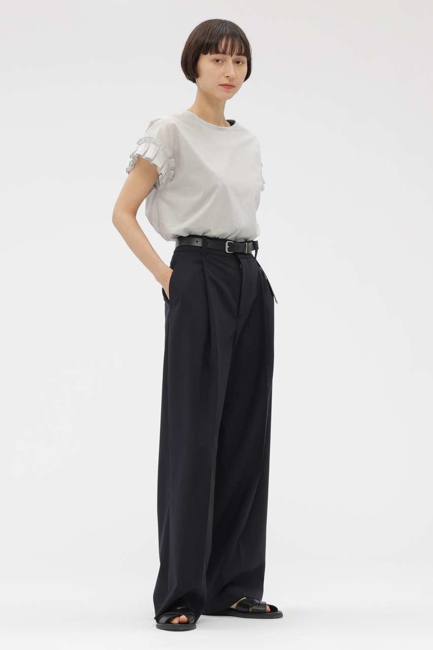 【マーガレットハウエル/MARGARET HOWELL】のSUBTLE STRIPE WOOL TROUSERS 人気、トレンドファッション・服の通販 founy(ファニー) 　ファッション　Fashion　レディースファッション　Fashion for Women　パンツ　Pants & Trousers　ストライプ　Stripe, Striped Pattern　バランス　Balance, Style Balance　プリーツ　Pleats, Pleated　エレガント 上品　Elegant　夏　Summer　新作・新入荷　New Arrivals / New In　 other-1|ID: prp329100004938691 ipo3291000000037059306