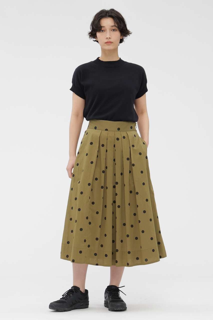 【マーガレットハウエル/MARGARET HOWELL】のPOLKA DOT COTTON POPLIN SKIRT インテリア・キッズ・メンズ・レディースファッション・服の通販 founy(ファニー) 　ファッション　Fashion　レディースファッション　Fashion for Women　スカート　Skirts　ロングスカート　Long Skirts / Maxi & Midi Skirts　ドット　Polka Dot, Dot Pattern　フロント　Front, Front Design　マーガレット　Marguerite, Daisy Pattern　リラックス　Relax, Relaxed Fit　ロング　Long, Long-Length　新作・新入荷　New Arrivals / New In　カーキ|ID: prp329100004938692 ipo3291000000037059317