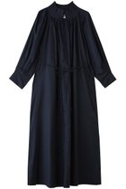 【マーレット/MERLETTE】のSHORE DRESS プリーツネック ギャザーロングドレス ネイビー|ID:prp329100004938696