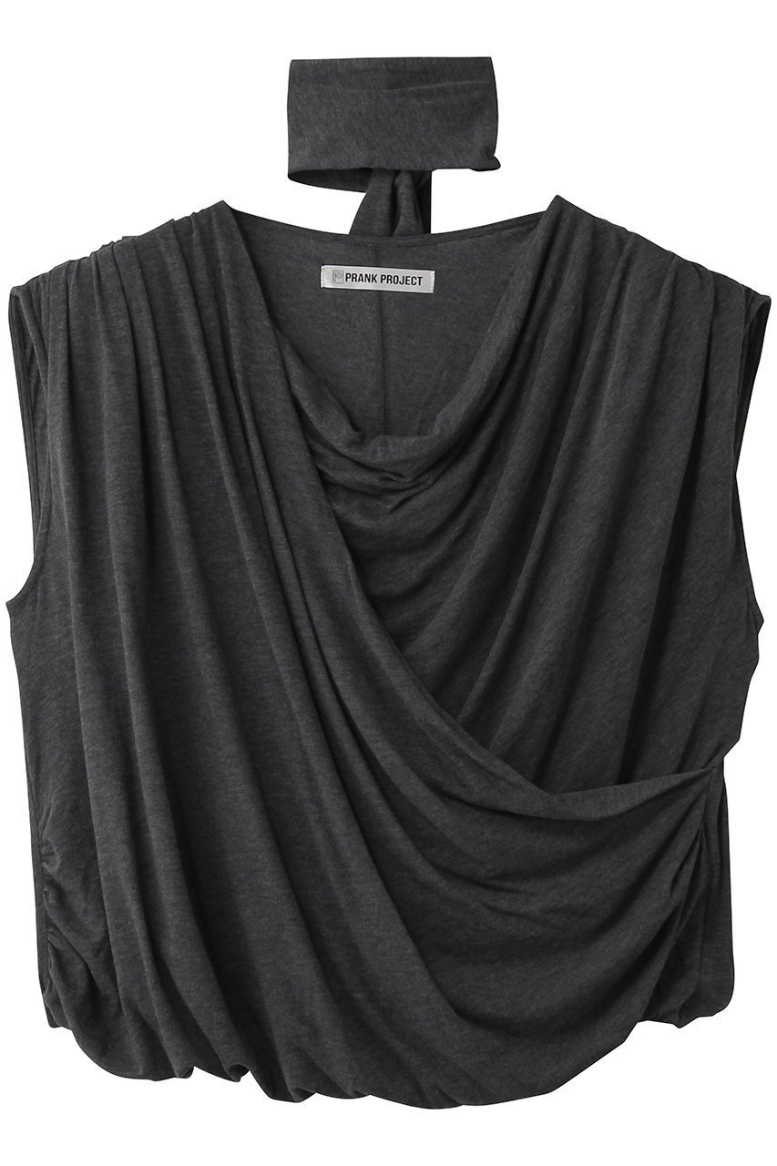 【プランク プロジェクト/PRANK PROJECT】のドレープジャージートップス インテリア・キッズ・メンズ・レディースファッション・服の通販 founy(ファニー) 　ファッション　Fashion　レディースファッション　Fashion for Women　トップス・カットソー　Cut & Sew Tops　シャツ・ブラウス・オフィスカジュアル　Elegant Blouses & Button-Ups　ロングTシャツ・Tシャツ　Longline T-Shirts & Tees　カットソー・ベーシックTシャツ　Cut-and-Sewn Tops / Stretch Tees & Basics　ショート　Short, Short Length　スカーフ　Scarf, Neckwear　スリーブ　Sleeve, Long Sleeve / Short Sleeve　パーティ　Party, Party Style　フェミニン　Feminine, Girly　新作・新入荷　New Arrivals / New In　C.GRY(チャコールグレー)|ID: prp329100004938726 ipo3291000000037059553