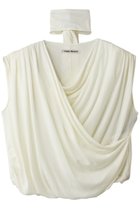 【プランク プロジェクト/PRANK PROJECT】のドレープジャージートップス 人気、トレンドファッション・服の通販 founy(ファニー) ファッション Fashion レディースファッション Fashion for Women トップス・カットソー Cut & Sew Tops シャツ・ブラウス・オフィスカジュアル Elegant Blouses & Button-Ups ロングTシャツ・Tシャツ Longline T-Shirts & Tees カットソー・ベーシックTシャツ Cut-and-Sewn Tops / Stretch Tees & Basics ショート Short, Short Length スカーフ Scarf, Neckwear スリーブ Sleeve, Long Sleeve / Short Sleeve パーティ Party, Party Style フェミニン Feminine, Girly 新作・新入荷 New Arrivals / New In thumbnail WHT(ホワイト)|ID: prp329100004938726 ipo3291000000037059554