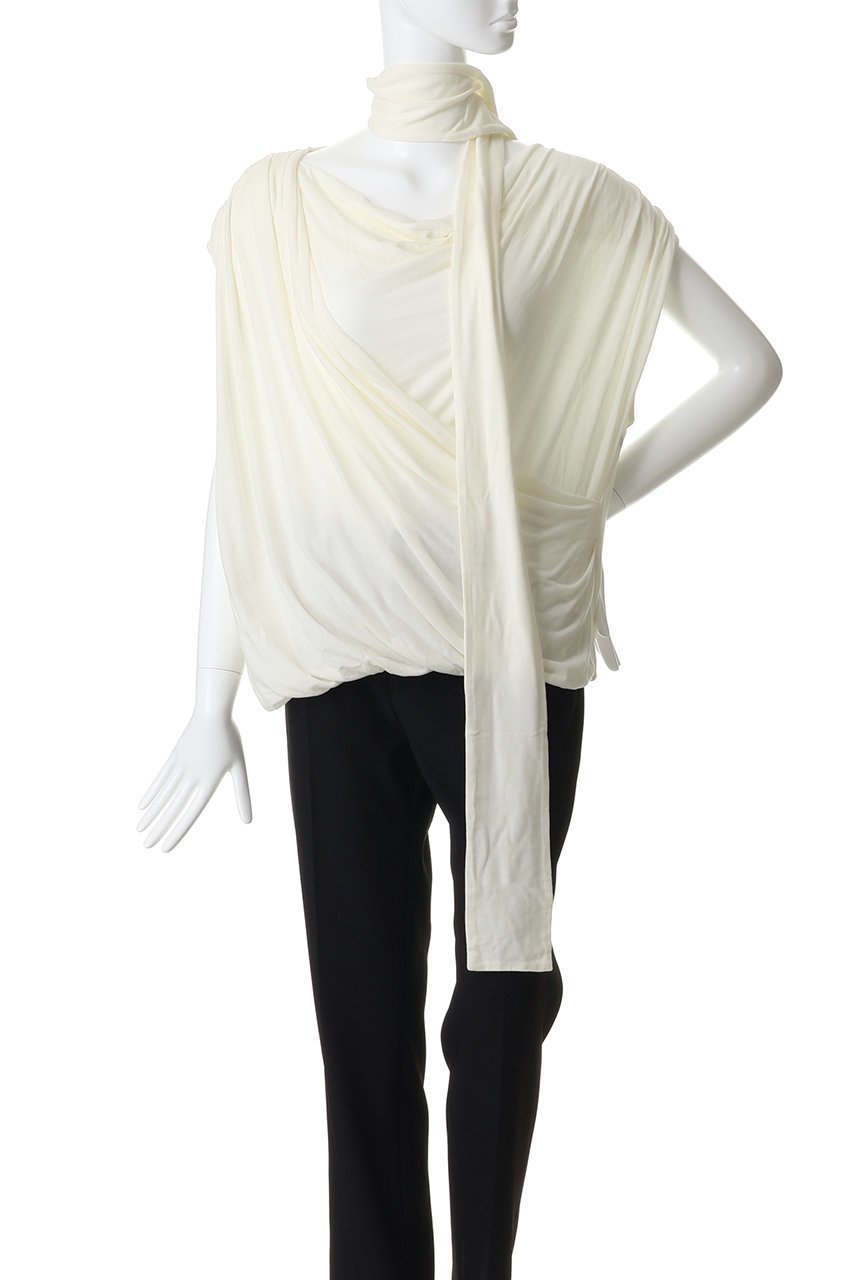 【プランク プロジェクト/PRANK PROJECT】のドレープジャージートップス 人気、トレンドファッション・服の通販 founy(ファニー) 　ファッション　Fashion　レディースファッション　Fashion for Women　トップス・カットソー　Cut & Sew Tops　シャツ・ブラウス・オフィスカジュアル　Elegant Blouses & Button-Ups　ロングTシャツ・Tシャツ　Longline T-Shirts & Tees　カットソー・ベーシックTシャツ　Cut-and-Sewn Tops / Stretch Tees & Basics　ショート　Short, Short Length　スカーフ　Scarf, Neckwear　スリーブ　Sleeve, Long Sleeve / Short Sleeve　パーティ　Party, Party Style　フェミニン　Feminine, Girly　新作・新入荷　New Arrivals / New In　other-7|ID: prp329100004938726 ipo3291000000037059561