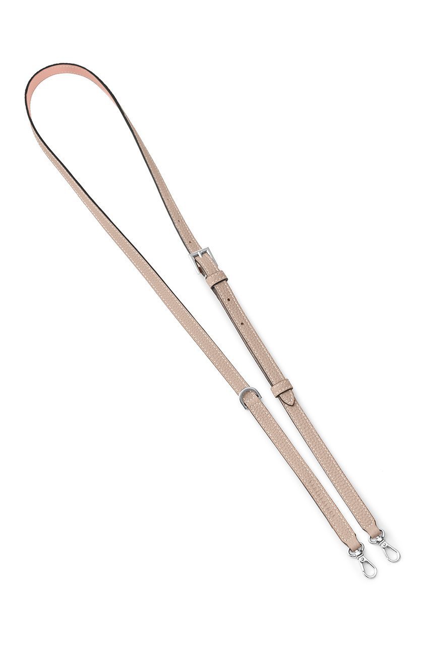 【ボナベンチュラ/BONAVENTURA】のDリング付き アジャスタブル ショルダー ストラップ シュリンクレザー (シルバー) インテリア・キッズ・メンズ・レディースファッション・服の通販 founy(ファニー) 　ファッション　Fashion　レディースファッション　Fashion for Women　ユニセックス　Unisex, Genderless　おすすめ　Recommended / Our Picks　キーホルダー　Keychain, Key Holder　ギフト プレゼント　Gift / Present　ショルダー　Shoulder, Shoulder Strap　シルバー　Silver, Metallic Silver　シンプル　Simple, Minimal　チャーム　Charm, Pendant　ラップ　Wrap, Wrap Design　エレガント 上品　Elegant　再入荷　Restock / Back in Stock　グレージュ×ベイビーピンク|ID: prp329100004938757 ipo3291000000037059825