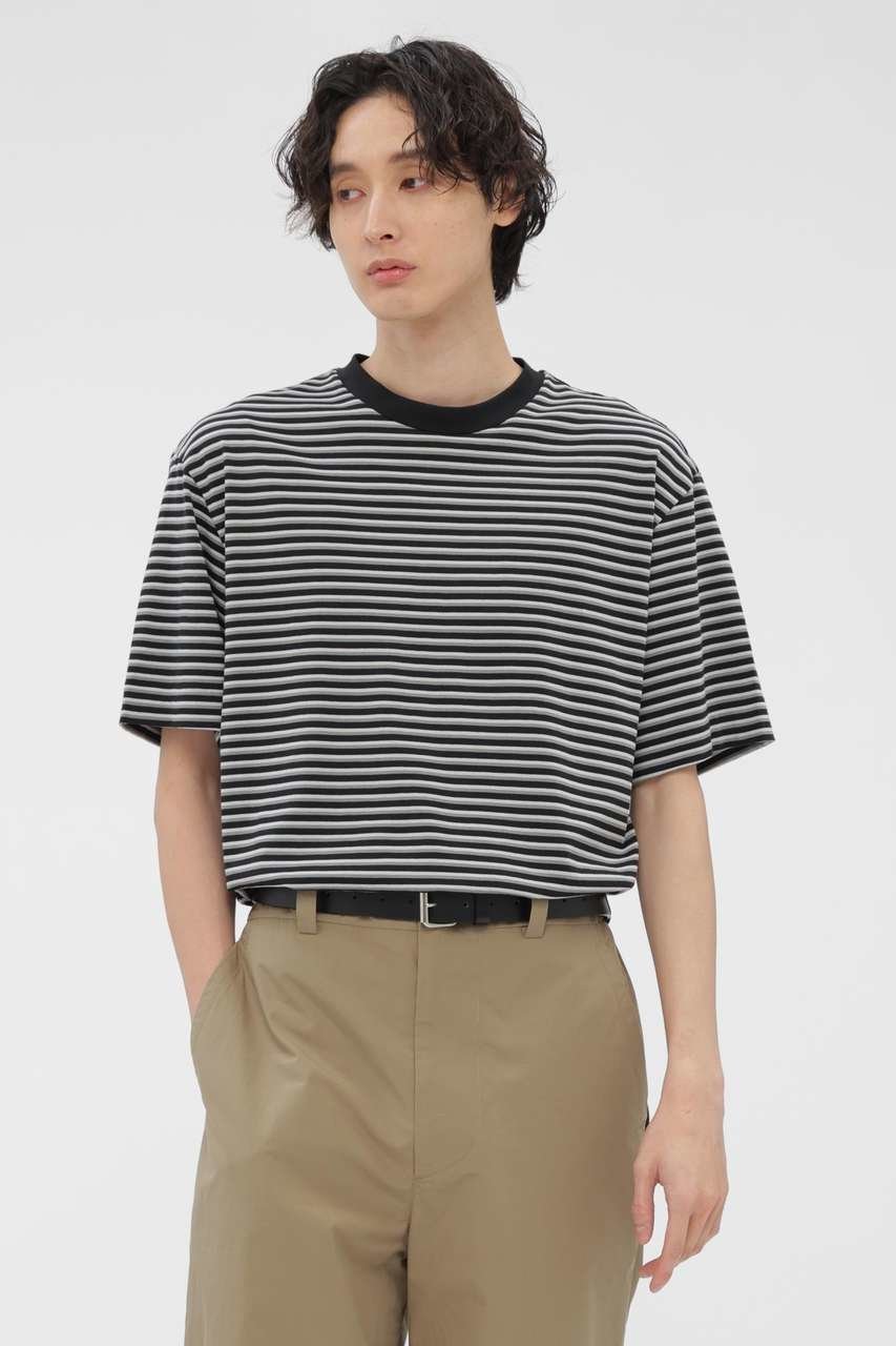 【マーガレット ハウエル/MARGARET HOWELL / MEN】のCOTTON LINEN STRIPE TOP インテリア・キッズ・メンズ・レディースファッション・服の通販 founy(ファニー) 　ファッション　Fashion　レディースファッション　Fashion for Women　トップス・カットソー　Cut & Sew Tops　シャツ・ブラウス・オフィスカジュアル　Elegant Blouses & Button-Ups　ロングTシャツ・Tシャツ　Longline T-Shirts & Tees　カットソー・ベーシックTシャツ　Cut-and-Sewn Tops / Stretch Tees & Basics　ショート　Short, Short Length　シンプル　Simple, Minimal　ストライプ　Stripe, Striped Pattern　スリーブ　Sleeve, Long Sleeve / Short Sleeve　フィット　Fit, Slim Fit　リネン　Linen, Linen Fabric　リラックス　Relax, Relaxed Fit　新作・新入荷　New Arrivals / New In　ブラック|ID: prp329100004938761 ipo3291000000037059857