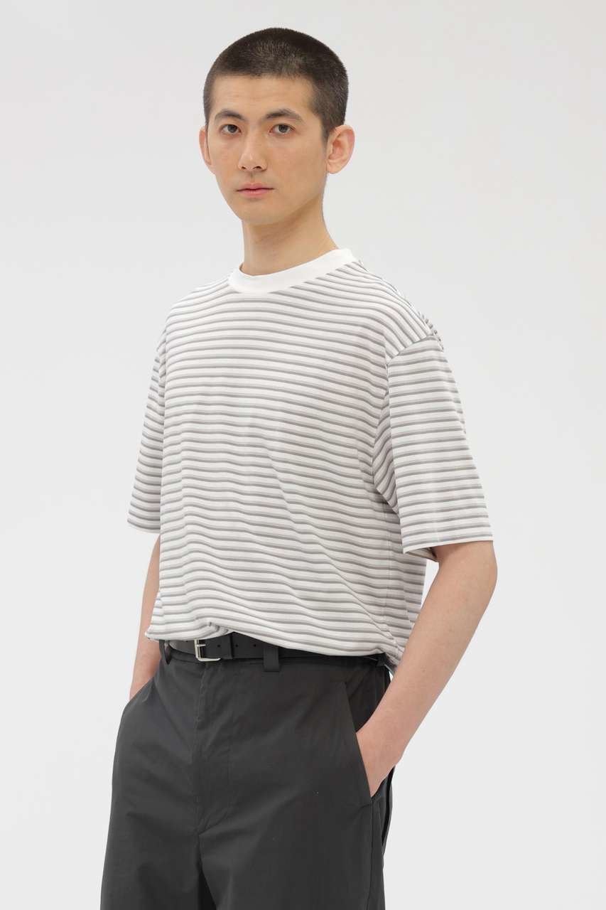 【マーガレット ハウエル/MARGARET HOWELL / MEN】のCOTTON LINEN STRIPE TOP インテリア・キッズ・メンズ・レディースファッション・服の通販 founy(ファニー) 　ファッション　Fashion　レディースファッション　Fashion for Women　トップス・カットソー　Cut & Sew Tops　シャツ・ブラウス・オフィスカジュアル　Elegant Blouses & Button-Ups　ロングTシャツ・Tシャツ　Longline T-Shirts & Tees　カットソー・ベーシックTシャツ　Cut-and-Sewn Tops / Stretch Tees & Basics　ショート　Short, Short Length　シンプル　Simple, Minimal　ストライプ　Stripe, Striped Pattern　スリーブ　Sleeve, Long Sleeve / Short Sleeve　フィット　Fit, Slim Fit　リネン　Linen, Linen Fabric　リラックス　Relax, Relaxed Fit　新作・新入荷　New Arrivals / New In　ホワイト|ID: prp329100004938761 ipo3291000000037059858