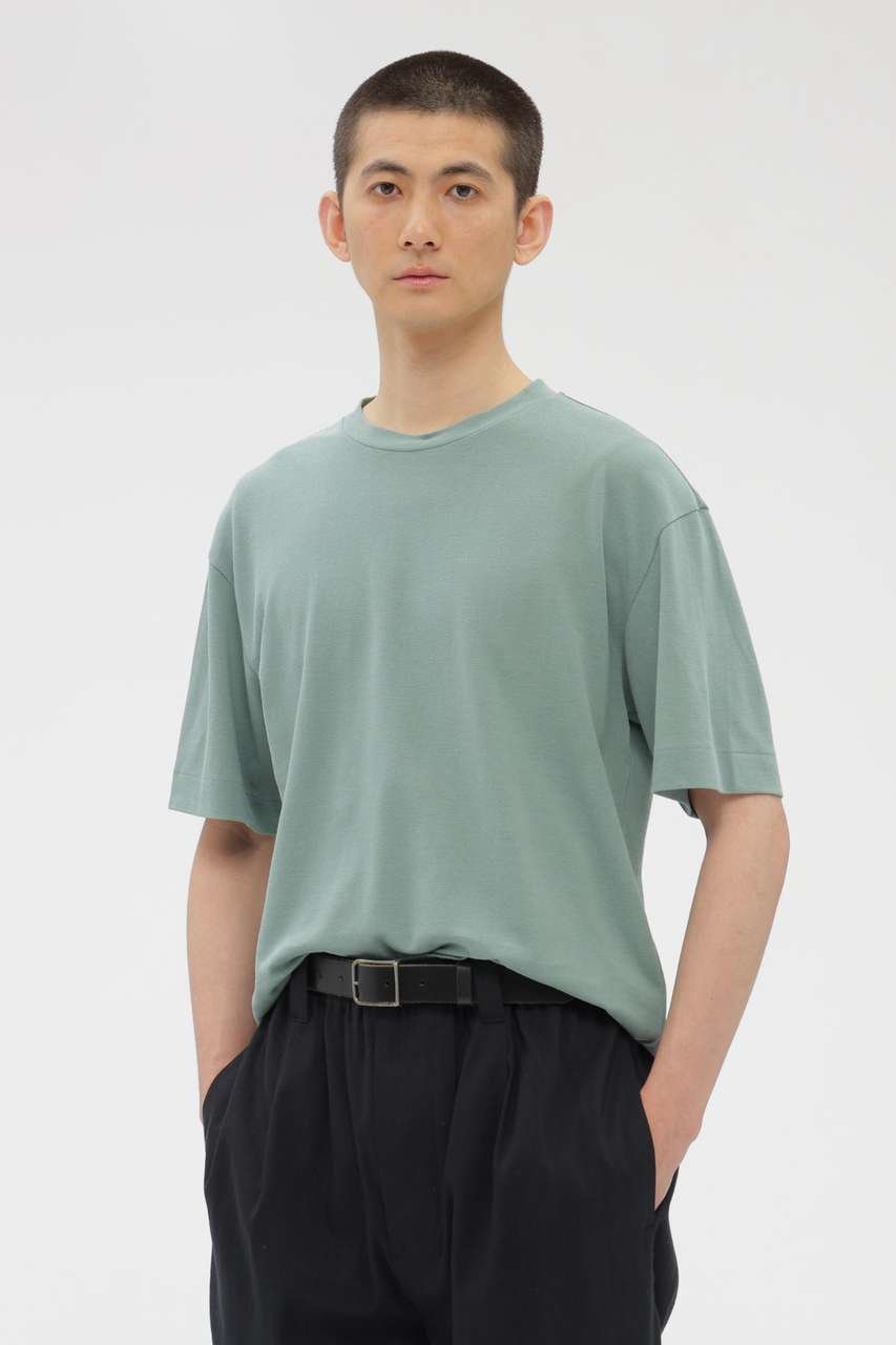 【マーガレット ハウエル/MARGARET HOWELL / MEN】のCOTTON LINEN PIQUE TOP インテリア・キッズ・メンズ・レディースファッション・服の通販 founy(ファニー) 　ファッション　Fashion　レディースファッション　Fashion for Women　トップス・カットソー　Cut & Sew Tops　シャツ・ブラウス・オフィスカジュアル　Elegant Blouses & Button-Ups　ロングTシャツ・Tシャツ　Longline T-Shirts & Tees　カットソー・ベーシックTシャツ　Cut-and-Sewn Tops / Stretch Tees & Basics　ショート　Short, Short Length　シンプル　Simple, Minimal　スリーブ　Sleeve, Long Sleeve / Short Sleeve　フィット　Fit, Slim Fit　ベーシック　Basic, Essential　リネン　Linen, Linen Fabric　リラックス　Relax, Relaxed Fit　夏　Summer　新作・新入荷　New Arrivals / New In　グリーン|ID: prp329100004938762 ipo3291000000037059865