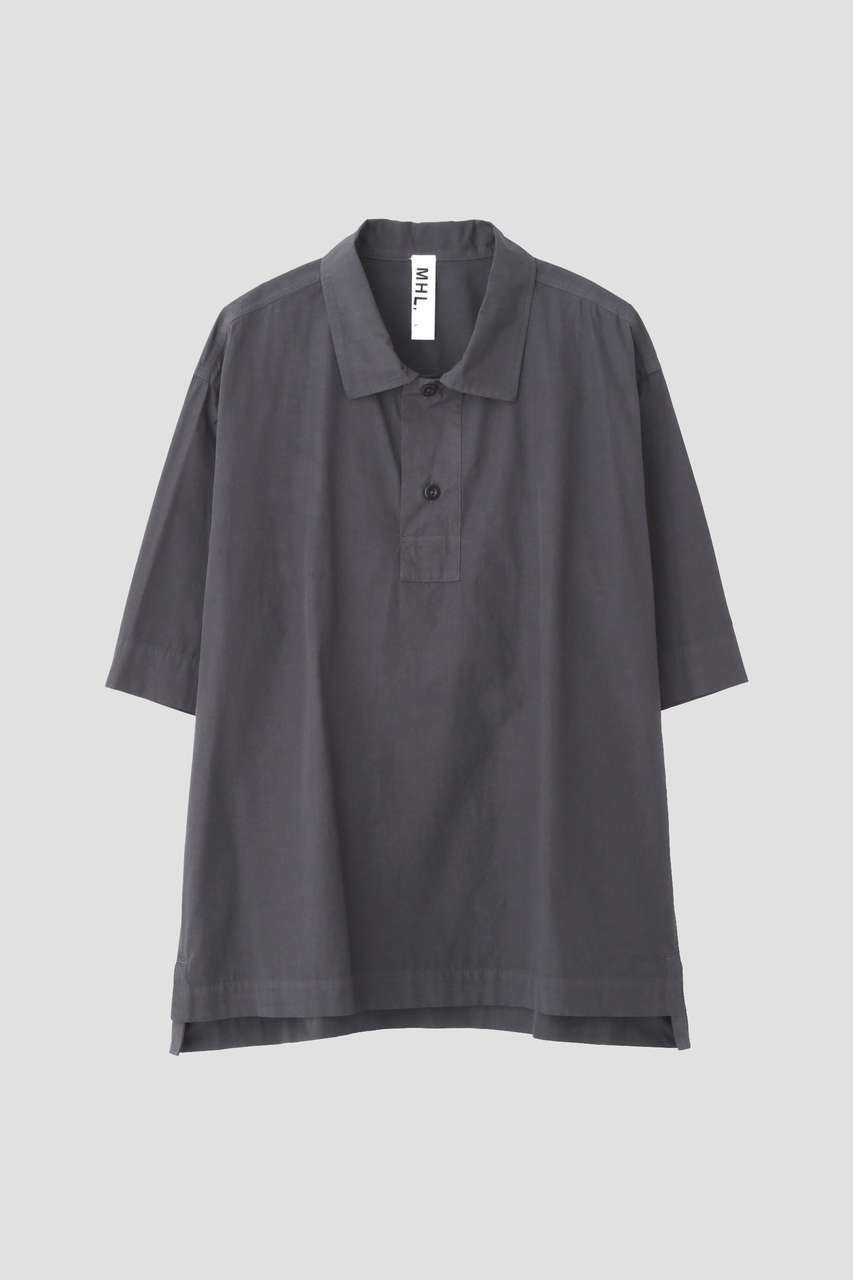 【マーガレット ハウエル/MARGARET HOWELL / MEN】のCOMPACT COTTON POPLIN SHIRT インテリア・キッズ・メンズ・レディースファッション・服の通販 founy(ファニー) 　ファッション　Fashion　レディースファッション　Fashion for Women　トップス・カットソー　Cut & Sew Tops　シャツ・ブラウス・オフィスカジュアル　Elegant Blouses & Button-Ups　ショート　Short, Short Length　シンプル　Simple, Minimal　スリット　Slit, Slit Detail　スリーブ　Sleeve, Long Sleeve / Short Sleeve　新作・新入荷　New Arrivals / New In　グレー|ID: prp329100004938764 ipo3291000000037059879
