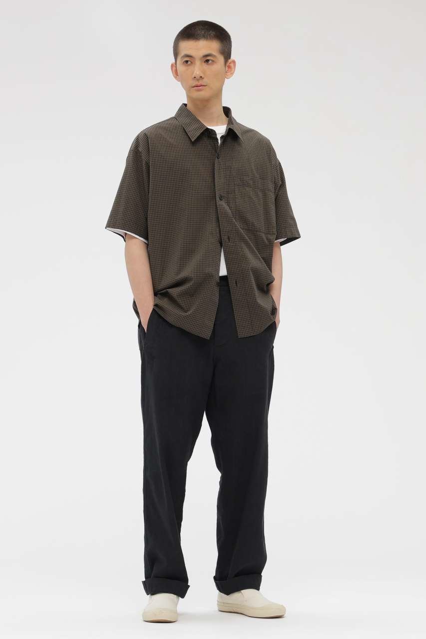 【マーガレット ハウエル/MARGARET HOWELL / MEN】のYARN DYED COTTON VOILE SHIRT 人気、トレンドファッション・服の通販 founy(ファニー) 　ファッション　Fashion　レディースファッション　Fashion for Women　トップス・カットソー　Cut & Sew Tops　シャツ・ブラウス・オフィスカジュアル　Elegant Blouses & Button-Ups　カッティング　Cutting Detail　ショート　Short, Short Length　シンプル　Simple, Minimal　スクエア　Square, Square Shape　ストライプ　Stripe, Striped Pattern　スリーブ　Sleeve, Long Sleeve / Short Sleeve　チェック　Check, Plaid, Tartan　フロント　Front, Front Design　ラウンド　Round, Round Neck　半袖　Short Sleeve, Half Sleeve　夏　Summer　新作・新入荷　New Arrivals / New In　other-2|ID: prp329100004938765 ipo3291000000037059889