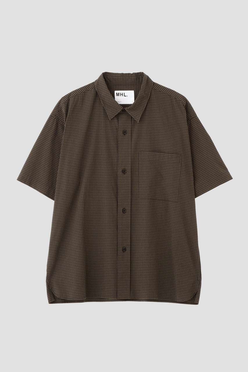 【マーガレット ハウエル/MARGARET HOWELL / MEN】のYARN DYED COTTON VOILE SHIRT 人気、トレンドファッション・服の通販 founy(ファニー) 　ファッション　Fashion　レディースファッション　Fashion for Women　トップス・カットソー　Cut & Sew Tops　シャツ・ブラウス・オフィスカジュアル　Elegant Blouses & Button-Ups　カッティング　Cutting Detail　ショート　Short, Short Length　シンプル　Simple, Minimal　スクエア　Square, Square Shape　ストライプ　Stripe, Striped Pattern　スリーブ　Sleeve, Long Sleeve / Short Sleeve　チェック　Check, Plaid, Tartan　フロント　Front, Front Design　ラウンド　Round, Round Neck　半袖　Short Sleeve, Half Sleeve　夏　Summer　新作・新入荷　New Arrivals / New In　other-5|ID: prp329100004938765 ipo3291000000037059892
