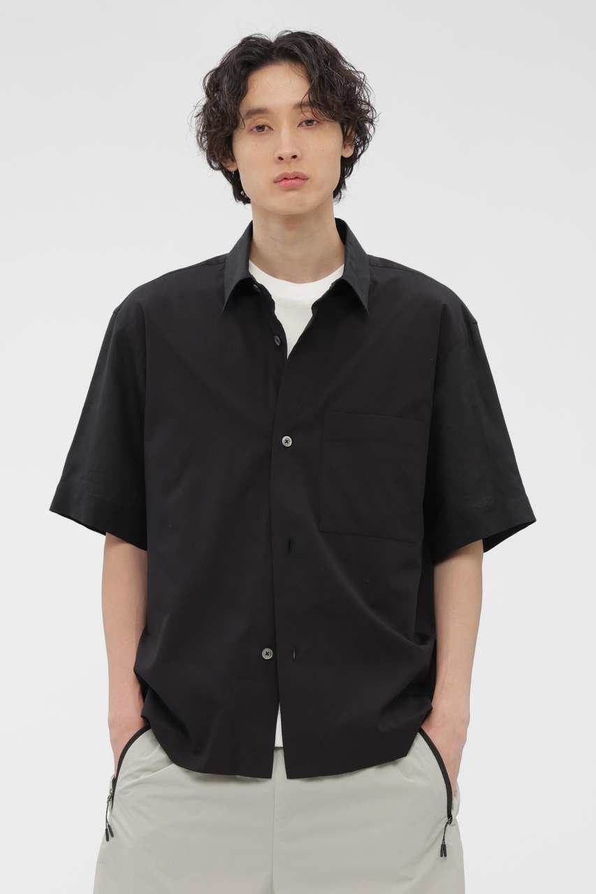 【マーガレット ハウエル/MARGARET HOWELL / MEN】のFINE COTTON PIQUE SHIRTING SHIRT インテリア・キッズ・メンズ・レディースファッション・服の通販 founy(ファニー) 　ファッション　Fashion　レディースファッション　Fashion for Women　トップス・カットソー　Cut & Sew Tops　シャツ・ブラウス・オフィスカジュアル　Elegant Blouses & Button-Ups　ショート　Short, Short Length　スリーブ　Sleeve, Long Sleeve / Short Sleeve　バランス　Balance, Style Balance　エレガント 上品　Elegant　新作・新入荷　New Arrivals / New In　ブラック|ID: prp329100004938768 ipo3291000000037059910