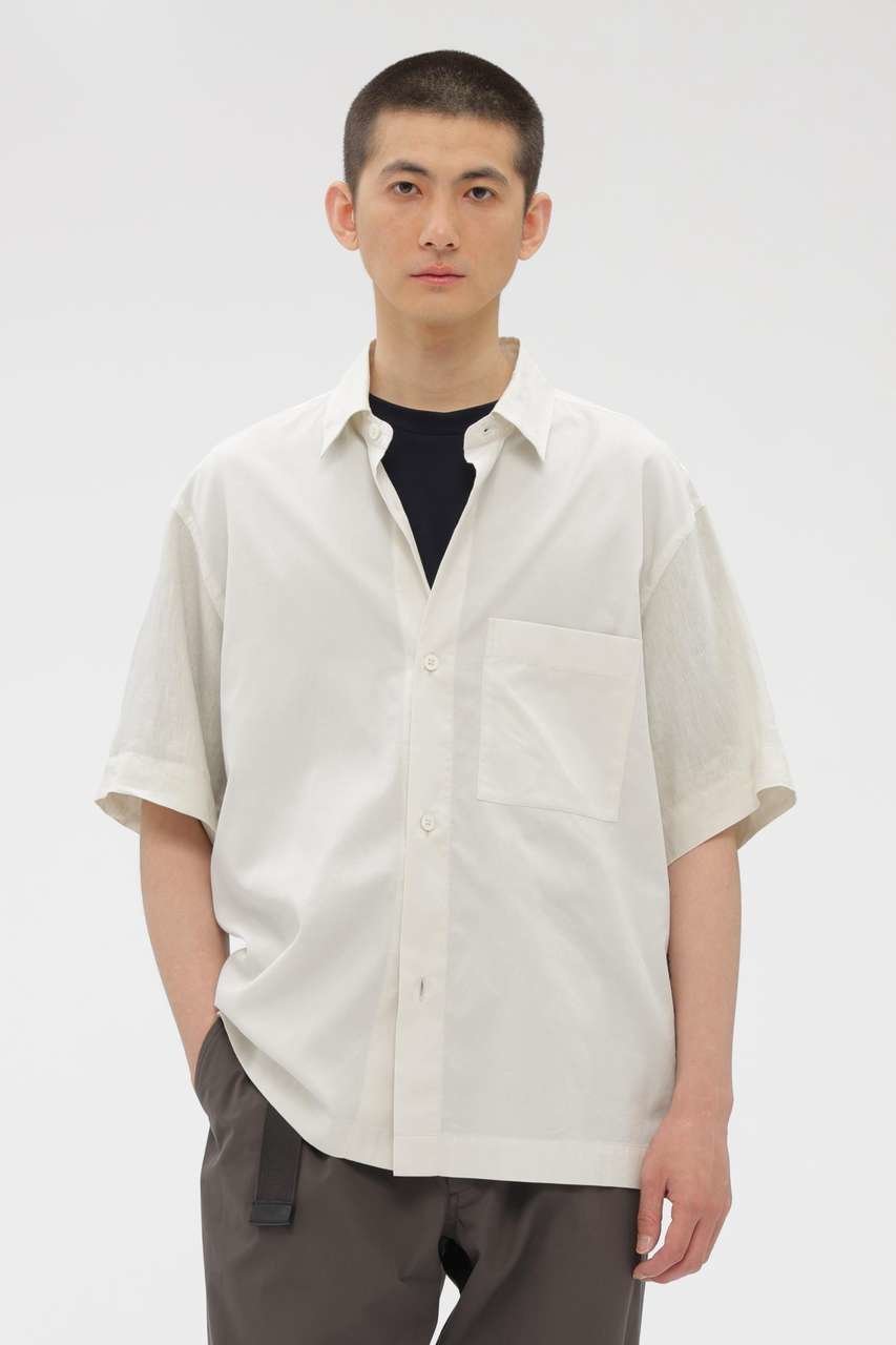 【マーガレット ハウエル/MARGARET HOWELL / MEN】のFINE COTTON PIQUE SHIRTING SHIRT インテリア・キッズ・メンズ・レディースファッション・服の通販 founy(ファニー) 　ファッション　Fashion　レディースファッション　Fashion for Women　トップス・カットソー　Cut & Sew Tops　シャツ・ブラウス・オフィスカジュアル　Elegant Blouses & Button-Ups　ショート　Short, Short Length　スリーブ　Sleeve, Long Sleeve / Short Sleeve　バランス　Balance, Style Balance　エレガント 上品　Elegant　新作・新入荷　New Arrivals / New In　ホワイト|ID: prp329100004938768 ipo3291000000037059911