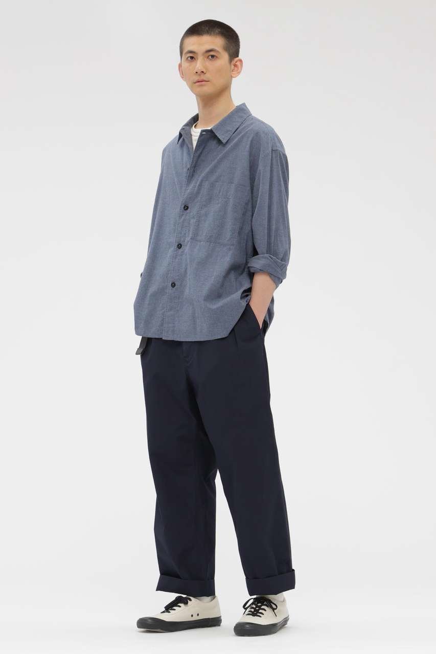 【マーガレット ハウエル/MARGARET HOWELL / MEN】のFINE COMPACT COTTON POPLIN TROUSERS インテリア・キッズ・メンズ・レディースファッション・服の通販 founy(ファニー) 　ファッション　Fashion　レディースファッション　Fashion for Women　パンツ　Pants & Trousers　ギャザー　Gathered, Ruffled　クラシック　Classic, Timeless Style　パッチ　Patch, Appliqué　ポケット　Pocket, Pocket Detail　リラックス　Relax, Relaxed Fit　ワイド　Wide, Wide Fit　新作・新入荷　New Arrivals / New In　ネイビー|ID: prp329100004938775 ipo3291000000037059963