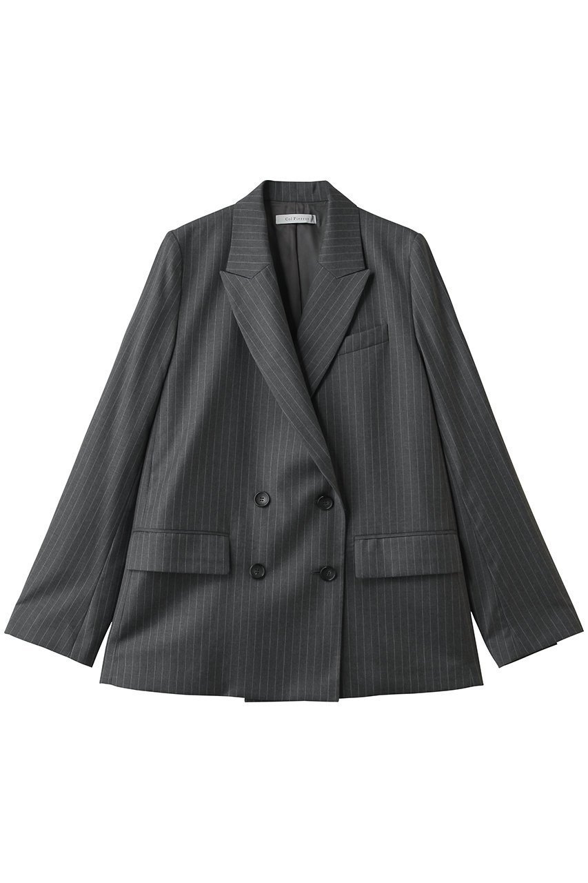 【コルピエロ/Col Pierrot】のストライプマスキュリンジャケット 人気、トレンドファッション・服の通販 founy(ファニー) 　ファッション　Fashion　レディースファッション　Fashion for Women　アウター　Coat / Outerwear Collection　レディースジャケット・軽アウター　Jackets　ジャケット　Jacket, Outerwear　ストライプ　Stripe, Striped Pattern　デニム　Denim, Jeans Material　バランス　Balance, Style Balance　ビジネス 仕事 通勤　Business / Work / Commuting　ボトム　Bottoms, Lower Wear　新作・新入荷　New Arrivals / New In　 other-1|ID: prp329100004941533 ipo3291000000037087298