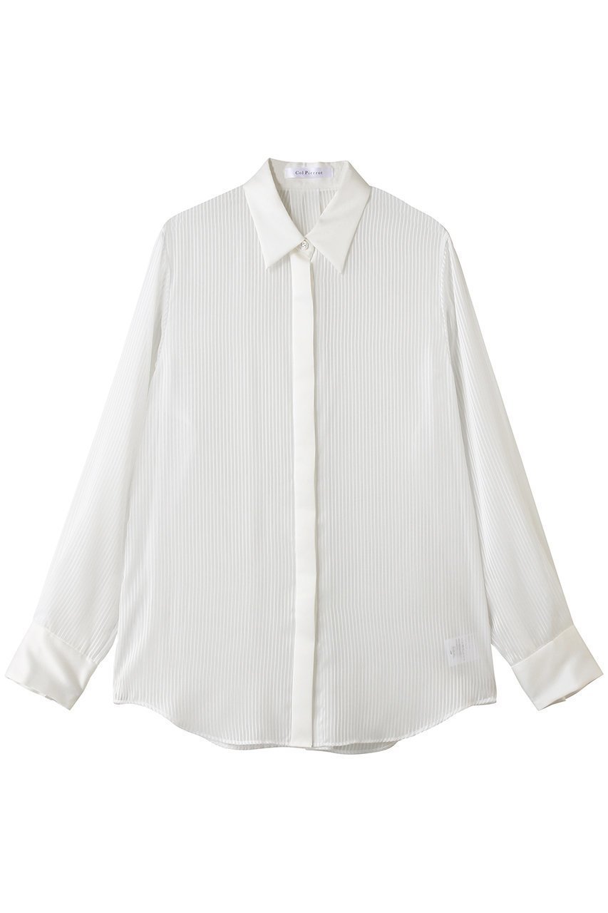【コルピエロ/Col Pierrot】のシアーストライプブラウス 人気、トレンドファッション・服の通販 founy(ファニー) 　ファッション　Fashion　レディースファッション　Fashion for Women　トップス・カットソー　Cut & Sew Tops　シャツ・ブラウス・オフィスカジュアル　Elegant Blouses & Button-Ups　オケージョン　Occasion Wear　ストライプ　Stripe, Striped Pattern　スリーブ　Sleeve, Long Sleeve / Short Sleeve　ロング　Long, Long-Length　エレガント 上品　Elegant　夏　Summer　新作・新入荷　New Arrivals / New In　春　Spring　S/S・春夏　SS, Spring/Summer, Warm Season　 other-1|ID: prp329100004941543 ipo3291000000037087363