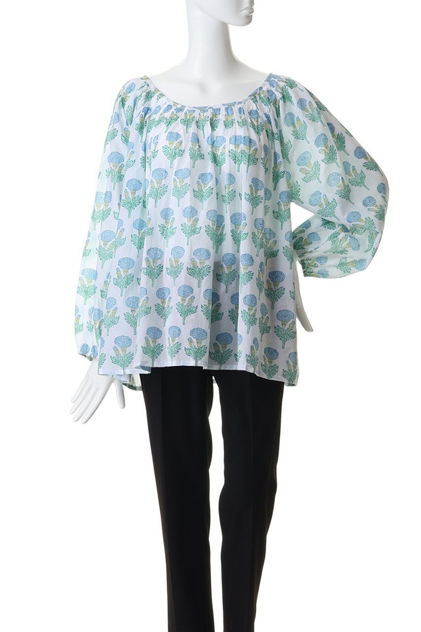【エスゼット ブロックプリント/SZ Blockprints】のAARTY TOP FLEUR ブラウス 人気、トレンドファッション・服の通販 founy(ファニー) 　ファッション　Fashion　レディースファッション　Fashion for Women　トップス・カットソー　Cut & Sew Tops　シャツ・ブラウス・オフィスカジュアル　Elegant Blouses & Button-Ups　エアリー　Airy Texture　スリーブ　Sleeve, Long Sleeve / Short Sleeve　デコルテ　Décolleté, Neckline　トレンド　Trend, Trending Now　リラックス　Relax, Relaxed Fit　ロング　Long, Long-Length　夏　Summer　新作・新入荷　New Arrivals / New In　other-2|ID: prp329100004941551 ipo3291000000037087411