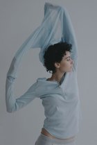 【エトレトウキョウ/ETRE TOKYO】のヘンリーネックシアープルオーバー 人気、トレンドファッション・服の通販 founy(ファニー) ファッション Fashion レディースファッション Fashion for Women トップス・カットソー Cut & Sew Tops シャツ・ブラウス・オフィスカジュアル Elegant Blouses & Button-Ups ロングTシャツ・Tシャツ Longline T-Shirts & Tees カジュアルプルオーバー・ニットトップス Pullovers & Knit Tops / Casual Pullovers カットソー・ベーシックTシャツ Cut-and-Sewn Tops / Stretch Tees & Basics シアー Sheer, See-Through シンプル Simple, Minimal スリーブ Sleeve, Long Sleeve / Short Sleeve テレコ Ribbed, Rib Stitch フィット Fit, Slim Fit フロント Front, Front Design ロング Long, Long-Length 新作・新入荷 New Arrivals / New In 春 Spring thumbnail ブルー|ID: prp329100004941567 ipo3291000000037087545