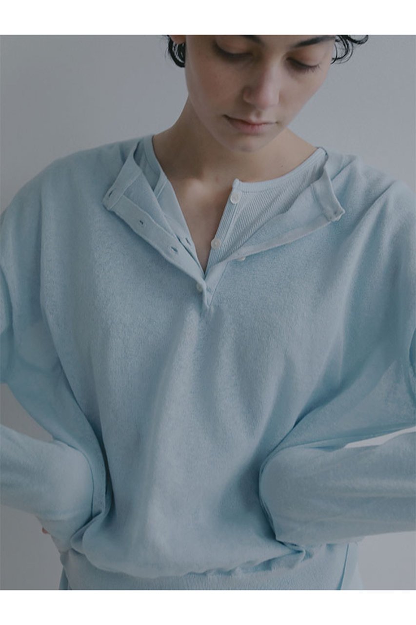 【エトレトウキョウ/ETRE TOKYO】のヘンリーネックシアープルオーバー 人気、トレンドファッション・服の通販 founy(ファニー) 　ファッション　Fashion　レディースファッション　Fashion for Women　トップス・カットソー　Cut & Sew Tops　シャツ・ブラウス・オフィスカジュアル　Elegant Blouses & Button-Ups　ロングTシャツ・Tシャツ　Longline T-Shirts & Tees　カジュアルプルオーバー・ニットトップス　Pullovers & Knit Tops / Casual Pullovers　カットソー・ベーシックTシャツ　Cut-and-Sewn Tops / Stretch Tees & Basics　シアー　Sheer, See-Through　シンプル　Simple, Minimal　スリーブ　Sleeve, Long Sleeve / Short Sleeve　テレコ　Ribbed, Rib Stitch　フィット　Fit, Slim Fit　フロント　Front, Front Design　ロング　Long, Long-Length　新作・新入荷　New Arrivals / New In　春　Spring　other-2|ID: prp329100004941567 ipo3291000000037087546