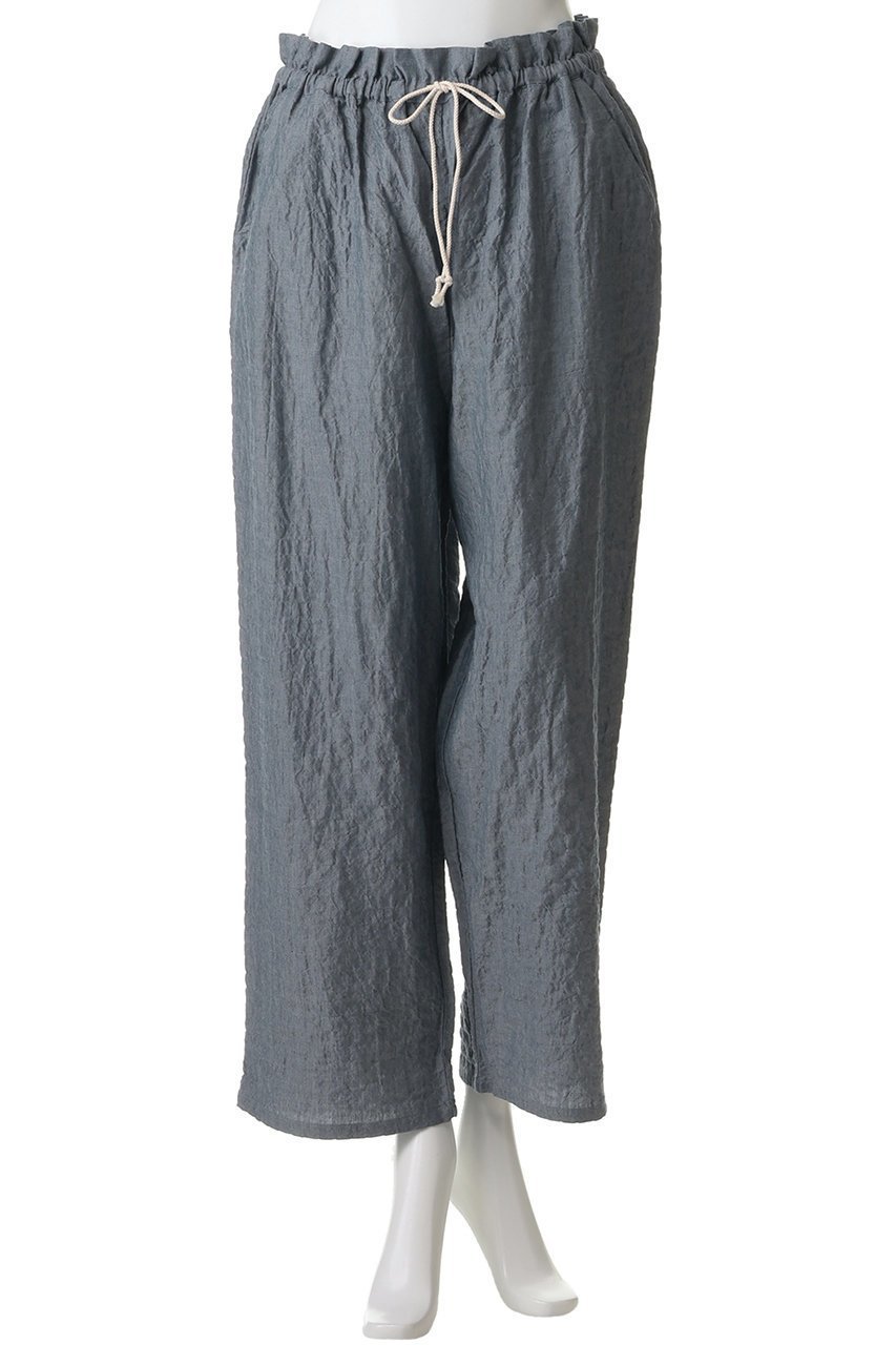 【キッドブルー/KID BLUE】のシャーリングシャンブレーツイルボトム 人気、トレンドファッション・服の通販 founy(ファニー) 　ファッション　Fashion　レディースファッション　Fashion for Women　ストレート　Straight, Straight Cut　パジャマ　Pajamas, Sleepwear　ボトム　Bottoms, Lower Wear　リラックス　Relax, Relaxed Fit　ワイド　Wide, Wide Fit　エレガント 上品　Elegant　新作・新入荷　New Arrivals / New In　other-2|ID: prp329100004941578 ipo3291000000037087638