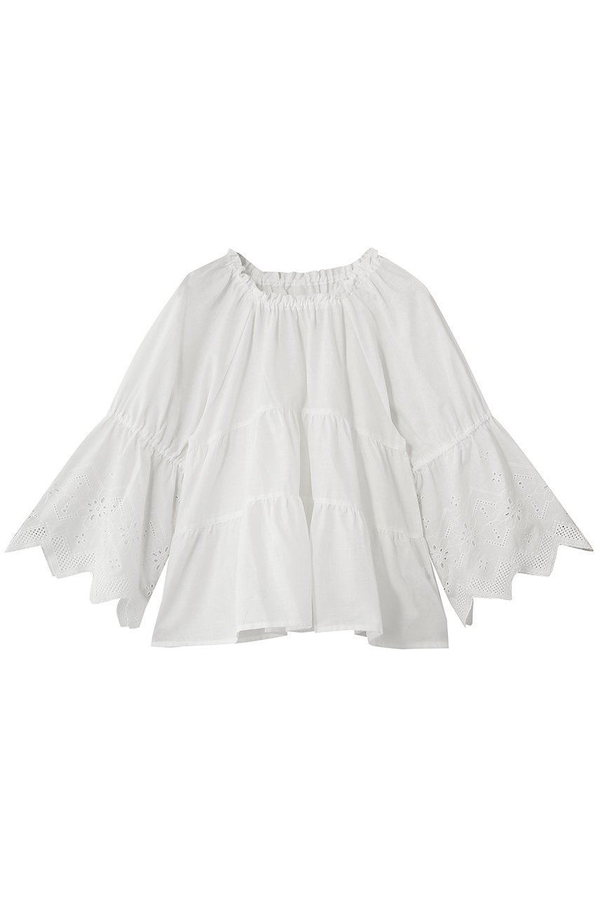 【キッドブルー/KID BLUE】の26スラブエンブトップス インテリア・キッズ・メンズ・レディースファッション・服の通販 founy(ファニー) 　ファッション　Fashion　レディースファッション　Fashion for Women　トップス・カットソー　Cut & Sew Tops　スリーブ　Sleeve, Long Sleeve / Short Sleeve　パジャマ　Pajamas, Sleepwear　リゾート　Resort, Vacation Style　レース　Lace, Lace Fabric　エレガント 上品　Elegant　新作・新入荷　New Arrivals / New In　オフホワイト|ID: prp329100004941583 ipo3291000000037087672