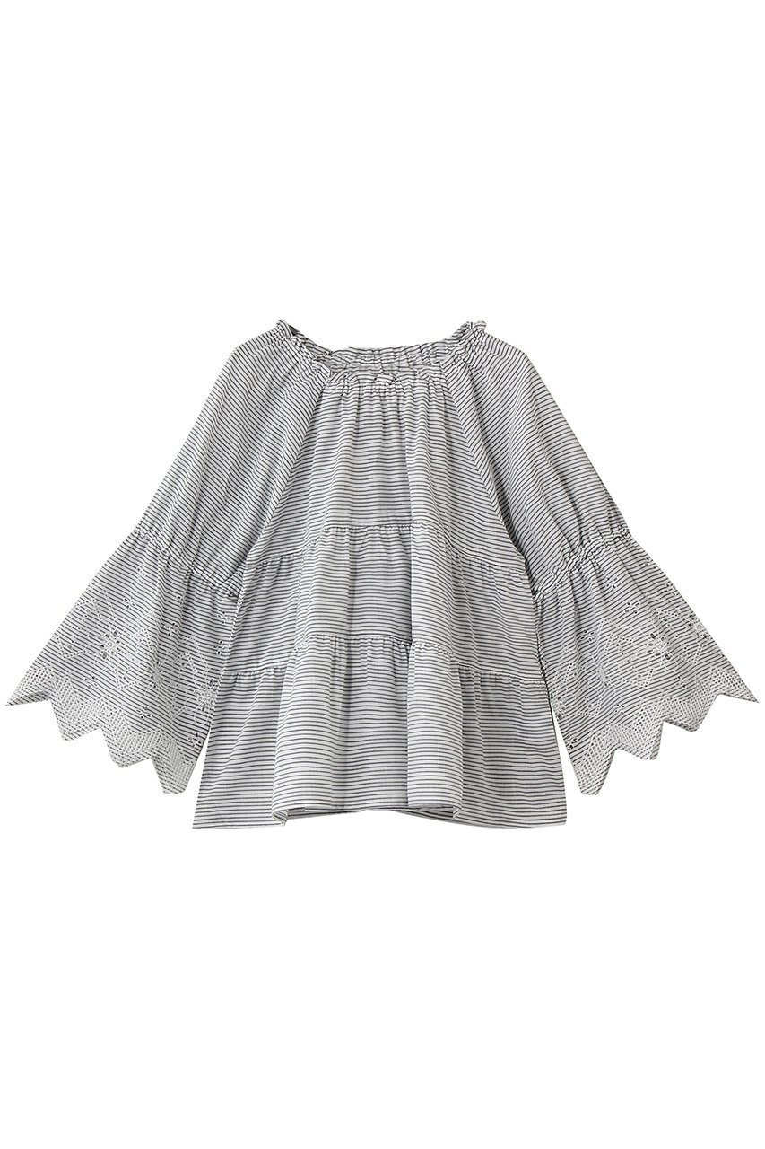 【キッドブルー/KID BLUE】の26スラブエンブトップス インテリア・キッズ・メンズ・レディースファッション・服の通販 founy(ファニー) 　ファッション　Fashion　レディースファッション　Fashion for Women　トップス・カットソー　Cut & Sew Tops　スリーブ　Sleeve, Long Sleeve / Short Sleeve　パジャマ　Pajamas, Sleepwear　リゾート　Resort, Vacation Style　レース　Lace, Lace Fabric　エレガント 上品　Elegant　新作・新入荷　New Arrivals / New In　ネイビー|ID: prp329100004941583 ipo3291000000037087673