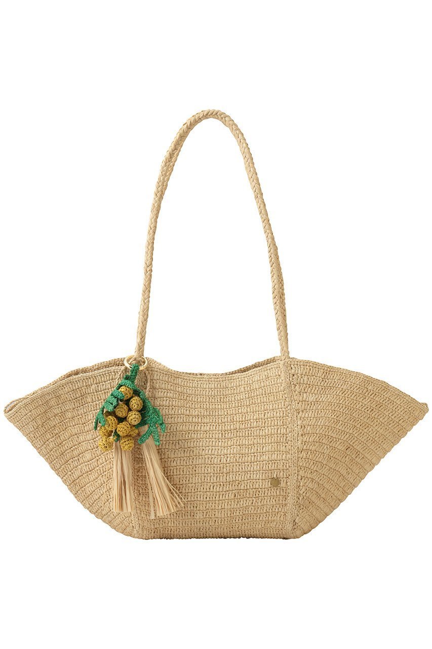 【メゾン エヌ アッシュ パリ/MAISON N H PARIS】のCROISSANT チャーム付きカゴバッグ インテリア・キッズ・メンズ・レディースファッション・服の通販 founy(ファニー) 　ファッション　Fashion　レディースファッション　Fashion for Women　バッグ　Bags　エレガント 上品　Elegant　チャーム　Charm, Pendant　デニム　Denim, Jeans Material　ラフィア　Raffia, Natural Straw　新作・新入荷　New Arrivals / New In　ナチュラル×ミモザ|ID: prp329100004941592 ipo3291000000037087742