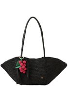 【メゾン エヌ アッシュ パリ/MAISON N H PARIS】のCROISSANT チャーム付きカゴバッグ ブラック×フランボワーズ|ID: prp329100004941592 ipo3291000000037087743