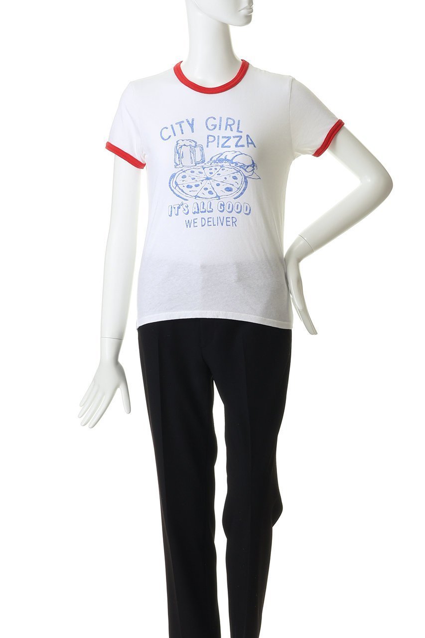 【マザー/MOTHER】の【LIL】THE GOODIE RINGER PIZZAプリント Tシャツ (CPZ) 人気、トレンドファッション・服の通販 founy(ファニー) 　ファッション　Fashion　レディースファッション　Fashion for Women　トップス・カットソー　Cut & Sew Tops　シャツ・ブラウス・オフィスカジュアル　Elegant Blouses & Button-Ups　ロングTシャツ・Tシャツ　Longline T-Shirts & Tees　カットソー・ベーシックTシャツ　Cut-and-Sewn Tops / Stretch Tees & Basics　グラフィック　Graphic, Graphic Design　ショート　Short, Short Length　スリーブ　Sleeve, Long Sleeve / Short Sleeve　バランス　Balance, Style Balance　フィット　Fit, Slim Fit　プリント　Print, Printed Pattern　ボトム　Bottoms, Lower Wear　ワイド　Wide, Wide Fit　新作・新入荷　New Arrivals / New In　other-2|ID: prp329100004941616 ipo3291000000037087941