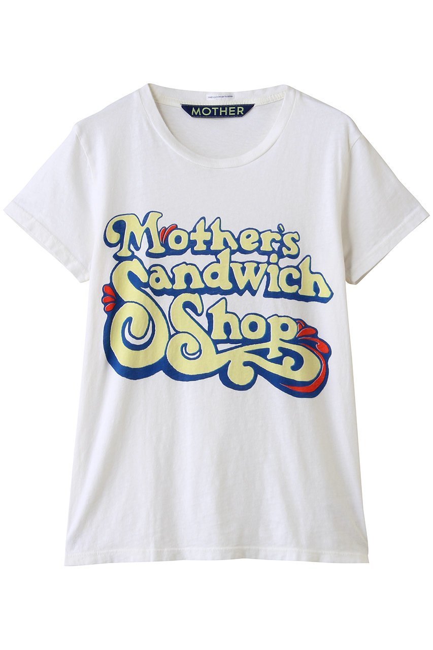 【マザー/MOTHER】のTHE BOXY GOODIE GOODIE Sandwich Shop Tシャツ (DWC) インテリア・キッズ・メンズ・レディースファッション・服の通販 founy(ファニー) 　ファッション　Fashion　レディースファッション　Fashion for Women　トップス・カットソー　Cut & Sew Tops　シャツ・ブラウス・オフィスカジュアル　Elegant Blouses & Button-Ups　ロングTシャツ・Tシャツ　Longline T-Shirts & Tees　カットソー・ベーシックTシャツ　Cut-and-Sewn Tops / Stretch Tees & Basics　イエロー　Yellow　グラフィック　Graphic, Graphic Design　ショート　Short, Short Length　スリーブ　Sleeve, Long Sleeve / Short Sleeve　フロント　Front, Front Design　新作・新入荷　New Arrivals / New In　ホワイト|ID: prp329100004941617 ipo3291000000037087949