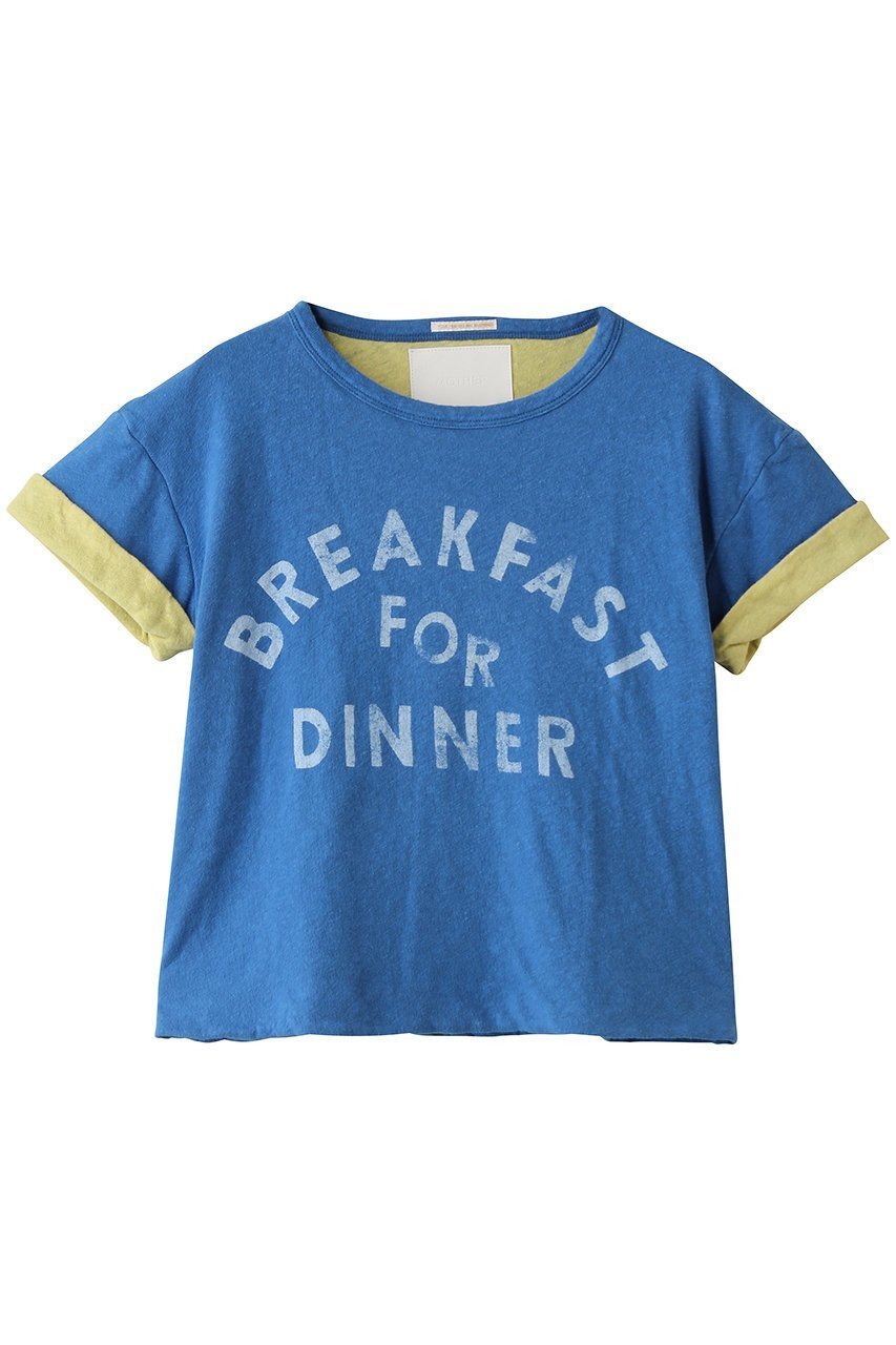 【マザー/MOTHER】のTHE DOUBLE ROWDY BREAKFAST FOR DINNER Tシャツ (KFD) 人気、トレンドファッション・服の通販 founy(ファニー) 　ファッション　Fashion　レディースファッション　Fashion for Women　トップス・カットソー　Cut & Sew Tops　シャツ・ブラウス・オフィスカジュアル　Elegant Blouses & Button-Ups　ロングTシャツ・Tシャツ　Longline T-Shirts & Tees　カットソー・ベーシックTシャツ　Cut-and-Sewn Tops / Stretch Tees & Basics　ショート　Short, Short Length　スリーブ　Sleeve, Long Sleeve / Short Sleeve　トレンド　Trend, Trending Now　フィット　Fit, Slim Fit　プリント　Print, Printed Pattern　ボトム　Bottoms, Lower Wear　モチーフ　Motif, Design Theme　リネン　Linen, Linen Fabric　ワイド　Wide, Wide Fit　新作・新入荷　New Arrivals / New In　 other-1|ID: prp329100004941622 ipo3291000000037087988