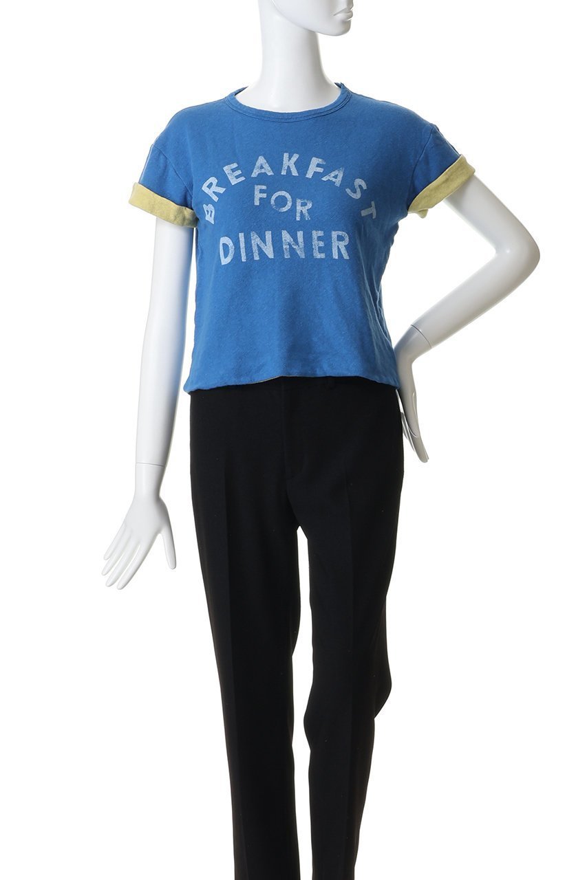 【マザー/MOTHER】のTHE DOUBLE ROWDY BREAKFAST FOR DINNER Tシャツ (KFD) 人気、トレンドファッション・服の通販 founy(ファニー) 　ファッション　Fashion　レディースファッション　Fashion for Women　トップス・カットソー　Cut & Sew Tops　シャツ・ブラウス・オフィスカジュアル　Elegant Blouses & Button-Ups　ロングTシャツ・Tシャツ　Longline T-Shirts & Tees　カットソー・ベーシックTシャツ　Cut-and-Sewn Tops / Stretch Tees & Basics　ショート　Short, Short Length　スリーブ　Sleeve, Long Sleeve / Short Sleeve　トレンド　Trend, Trending Now　フィット　Fit, Slim Fit　プリント　Print, Printed Pattern　ボトム　Bottoms, Lower Wear　モチーフ　Motif, Design Theme　リネン　Linen, Linen Fabric　ワイド　Wide, Wide Fit　新作・新入荷　New Arrivals / New In　other-2|ID: prp329100004941622 ipo3291000000037087990