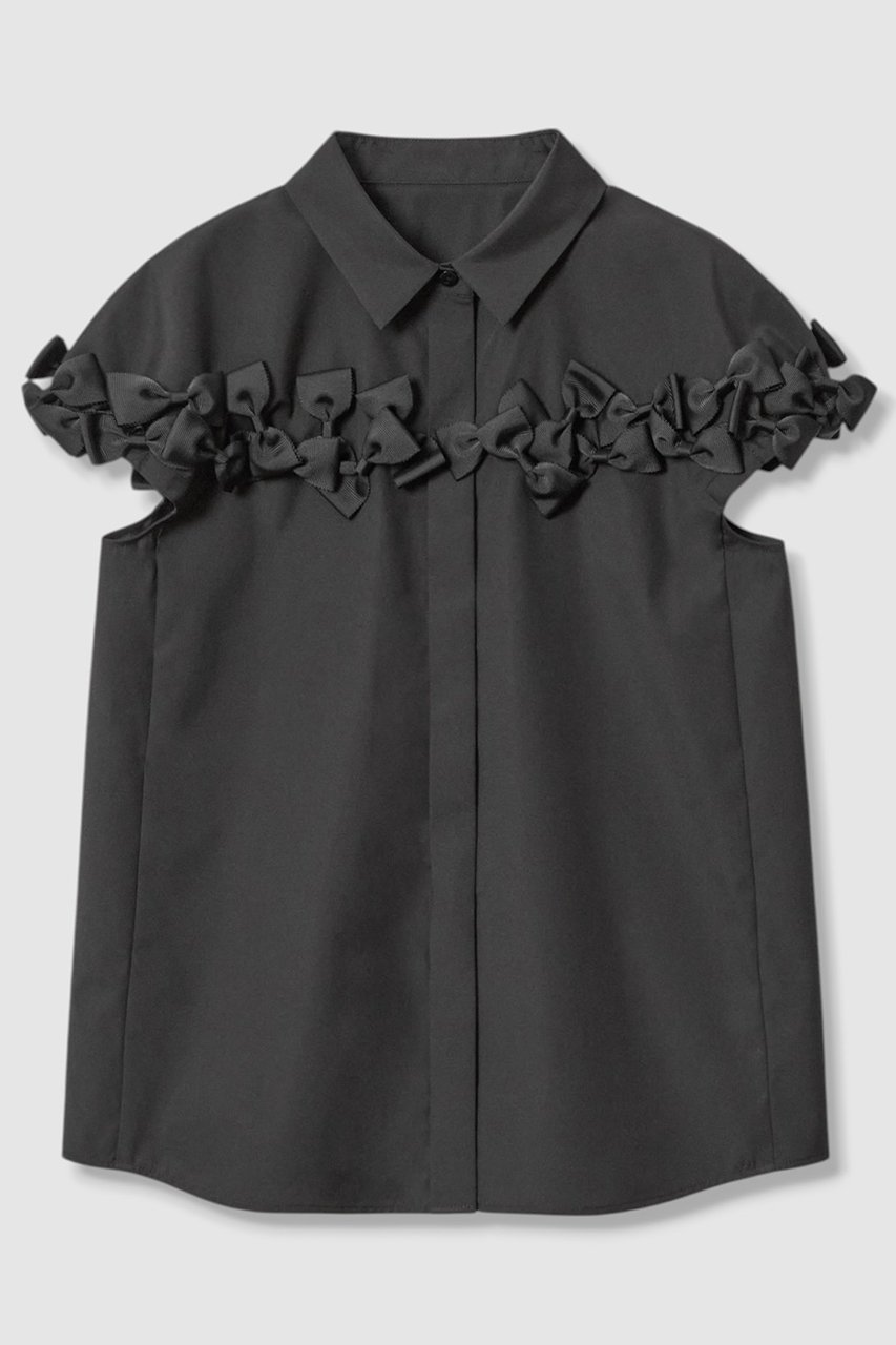 【アルアバイル/allureville】の【LOULOU WILLOUGHBY】メニーリボンシャツA インテリア・キッズ・メンズ・レディースファッション・服の通販 founy(ファニー) 　ファッション　Fashion　レディースファッション　Fashion for Women　トップス・カットソー　Cut & Sew Tops　シャツ・ブラウス・オフィスカジュアル　Elegant Blouses & Button-Ups　コンパクト　Compact, Small Size　ショート　Short, Short Length　スリーブ　Sleeve, Long Sleeve / Short Sleeve　バランス　Balance, Style Balance　フィット　Fit, Slim Fit　フェミニン　Feminine, Girly　マニッシュ　Mannish, Boyish　リボン　Ribbon, Bow　新作・新入荷　New Arrivals / New In　ブラック|ID: prp329100004941633 ipo3291000000037088065