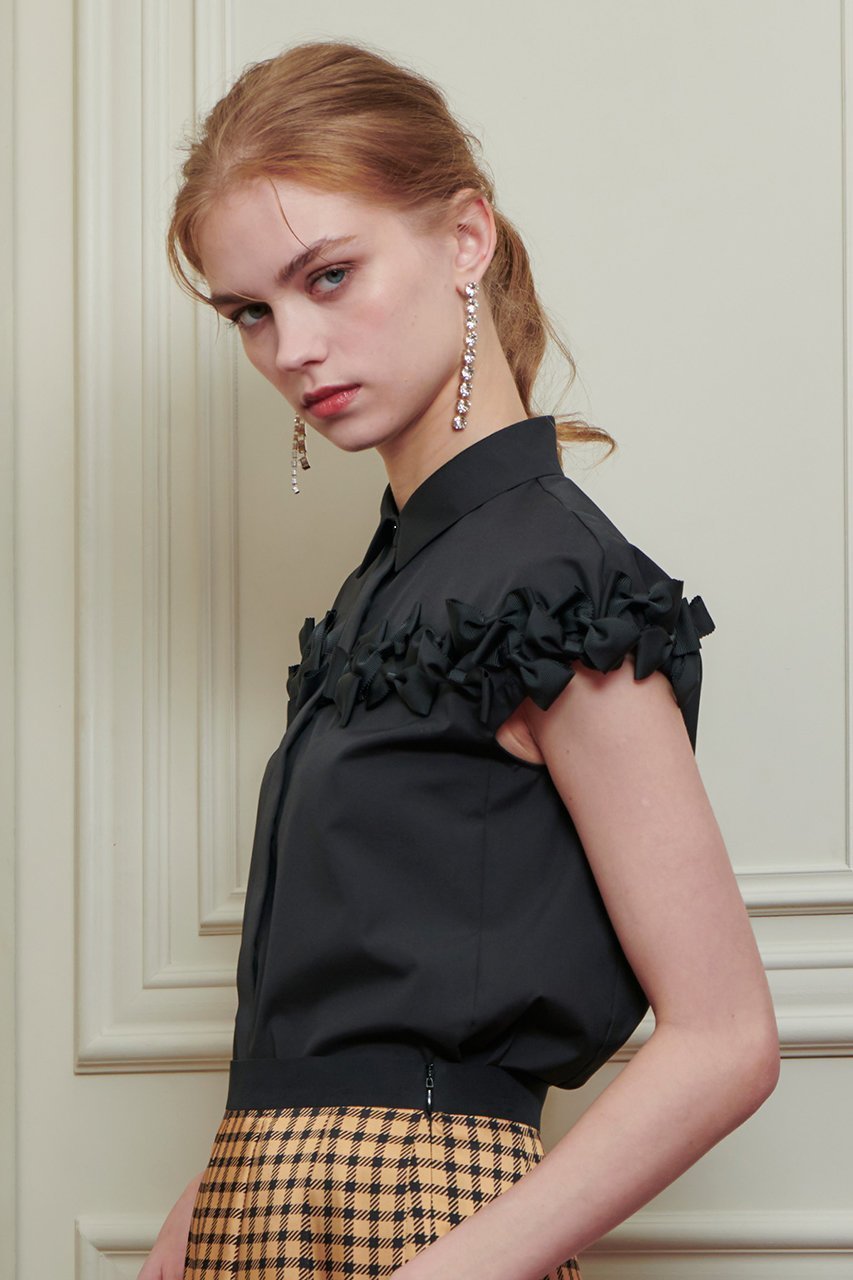 【アルアバイル/allureville】の【LOULOU WILLOUGHBY】メニーリボンシャツA 人気、トレンドファッション・服の通販 founy(ファニー) 　ファッション　Fashion　レディースファッション　Fashion for Women　トップス・カットソー　Cut & Sew Tops　シャツ・ブラウス・オフィスカジュアル　Elegant Blouses & Button-Ups　コンパクト　Compact, Small Size　ショート　Short, Short Length　スリーブ　Sleeve, Long Sleeve / Short Sleeve　バランス　Balance, Style Balance　フィット　Fit, Slim Fit　フェミニン　Feminine, Girly　マニッシュ　Mannish, Boyish　リボン　Ribbon, Bow　新作・新入荷　New Arrivals / New In　other-6|ID: prp329100004941633 ipo3291000000037088070