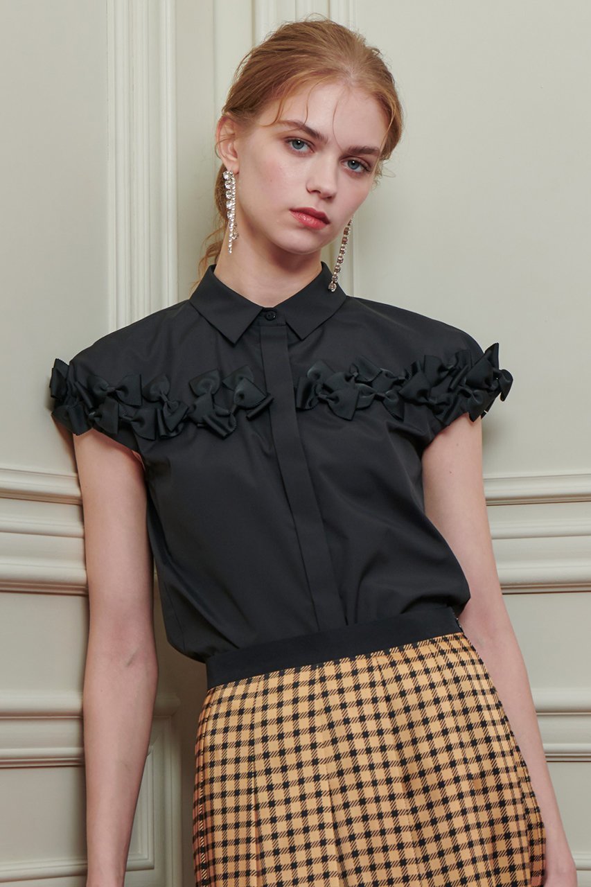 【アルアバイル/allureville】の【LOULOU WILLOUGHBY】メニーリボンシャツA 人気、トレンドファッション・服の通販 founy(ファニー) 　ファッション　Fashion　レディースファッション　Fashion for Women　トップス・カットソー　Cut & Sew Tops　シャツ・ブラウス・オフィスカジュアル　Elegant Blouses & Button-Ups　コンパクト　Compact, Small Size　ショート　Short, Short Length　スリーブ　Sleeve, Long Sleeve / Short Sleeve　バランス　Balance, Style Balance　フィット　Fit, Slim Fit　フェミニン　Feminine, Girly　マニッシュ　Mannish, Boyish　リボン　Ribbon, Bow　新作・新入荷　New Arrivals / New In　other-8|ID: prp329100004941633 ipo3291000000037088072