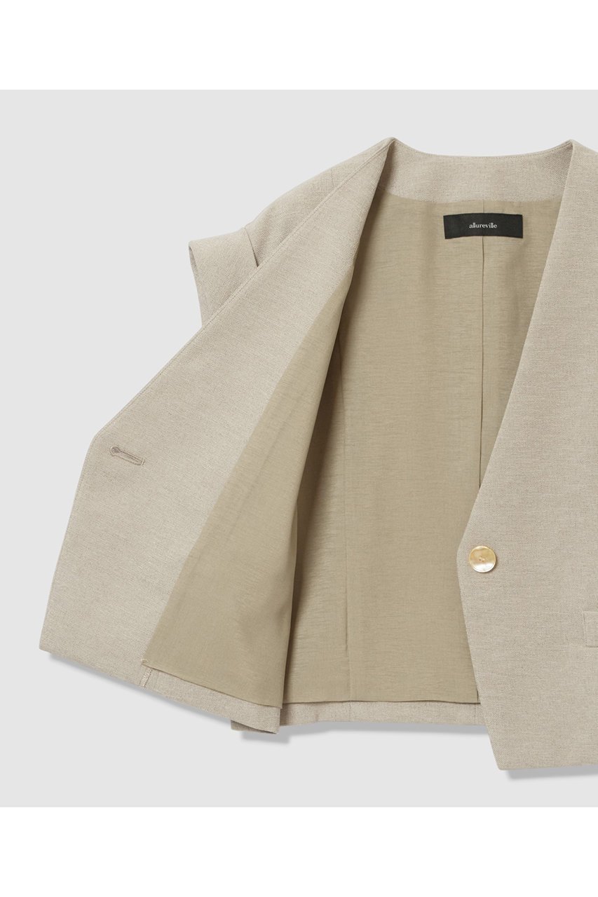 【アルアバイル/allureville】のフレンチスリーブショートジレ 人気、トレンドファッション・服の通販 founy(ファニー) 　ファッション　Fashion　レディースファッション　Fashion for Women　アウター　Coat / Outerwear Collection　レディースジャケット・軽アウター　Jackets　カフス　Cuff Design　ショート　Short, Short Length　ジャケット　Jacket, Outerwear　スリーブ　Sleeve, Long Sleeve / Short Sleeve　ノースリーブ　Sleeveless, No-Sleeve　バランス　Balance, Style Balance　フレンチ　French, French Style　ベスト　Vest, Waistcoat　夏　Summer　新作・新入荷　New Arrivals / New In　other-7|ID: prp329100004941635 ipo3291000000037088089