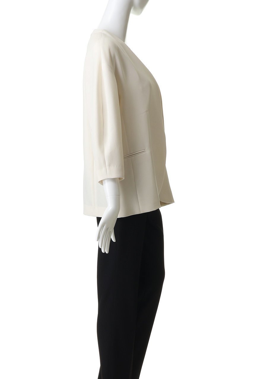 【アルアバイル/allureville】のダブルクロスカラーレスジャケット 人気、トレンドファッション・服の通販 founy(ファニー) 　ファッション　Fashion　レディースファッション　Fashion for Women　アウター　Coat / Outerwear Collection　レディースジャケット・軽アウター　Jackets　なめらか　Smooth, Silky Texture　カーディガン　Cardigan, Knitwear　ジャケット　Jacket, Outerwear　スリーブ　Sleeve, Long Sleeve / Short Sleeve　ドレープ　Drape, Draping Fabric　新作・新入荷　New Arrivals / New In　other-3|ID: prp329100004941636 ipo3291000000037088095