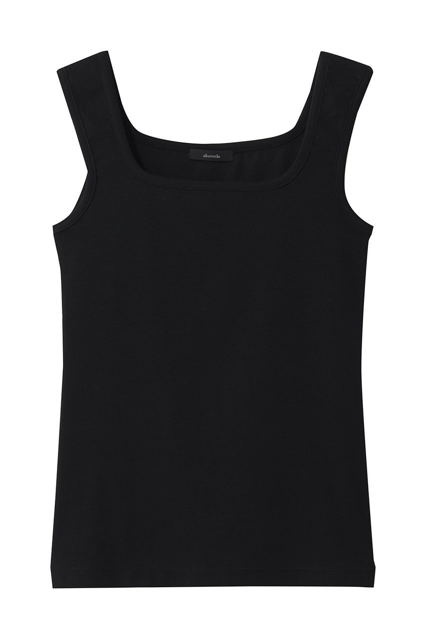 【アルアバイル/allureville】のフライススクエアNCタンク インテリア・キッズ・メンズ・レディースファッション・服の通販 founy(ファニー) 　ファッション　Fashion　レディースファッション　Fashion for Women　トップス・カットソー　Cut & Sew Tops　キャミソール&ノースリーブ　Camisoles & Sleeveless Tops　シャツ・ブラウス・オフィスカジュアル　Elegant Blouses & Button-Ups　ロングTシャツ・Tシャツ　Longline T-Shirts & Tees　カットソー・ベーシックTシャツ　Cut-and-Sewn Tops / Stretch Tees & Basics　インナー　Innerwear　キャミソール　Camisole, Spaghetti Strap Top　ジャケット　Jacket, Outerwear　スクエア　Square, Square Shape　タンク　Tank Top, Sleeveless Top　デコルテ　Décolleté, Neckline　新作・新入荷　New Arrivals / New In　ブラック|ID: prp329100004941637 ipo3291000000037088101