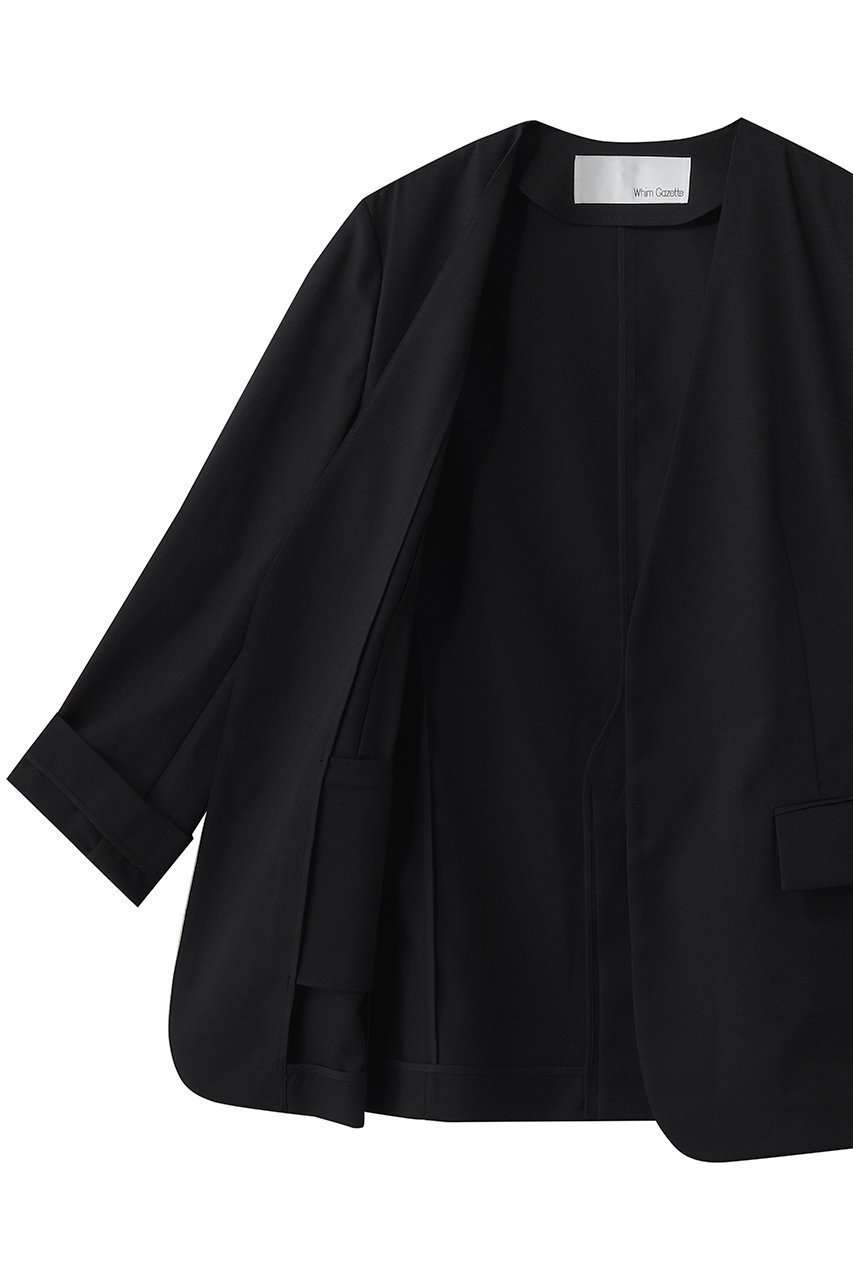 【ウィムガゼット/Whim Gazette】のシアーノーカラージャケット 人気、トレンドファッション・服の通販 founy(ファニー) 　ファッション　Fashion　レディースファッション　Fashion for Women　アウター　Coat / Outerwear Collection　レディースジャケット・軽アウター　Jackets　ノーカラージャケット / シンプル上品コーデ　Collarless Jackets　シアー　Sheer, See-Through　ジャケット　Jacket, Outerwear　スリーブ　Sleeve, Long Sleeve / Short Sleeve　ロング　Long, Long-Length　夏　Summer　新作・新入荷　New Arrivals / New In　春　Spring　S/S・春夏　SS, Spring/Summer, Warm Season　other-6|ID: prp329100004941642 ipo3291000000037088139