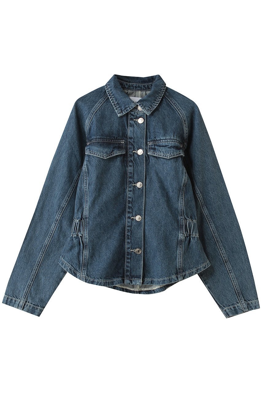 【マーレット/MERLETTE】のRHEA バックギャザーデニムジャケット 人気、トレンドファッション・服の通販 founy(ファニー) 　ファッション　Fashion　レディースファッション　Fashion for Women　アウター　Coat / Outerwear Collection　レディースジャケット・軽アウター　Jackets　デニムジャケット / カジュアルアウター　Denim Jackets　ギャザー　Gathered, Ruffled　シェイプ　Shape, Slim Fit　ジャケット　Jacket, Outerwear　スリーブ　Sleeve, Long Sleeve / Short Sleeve　デニム　Denim, Jeans Material　フェミニン　Feminine, Girly　ロング　Long, Long-Length　新作・新入荷　New Arrivals / New In　 other-1|ID: prp329100004941647 ipo3291000000037088171