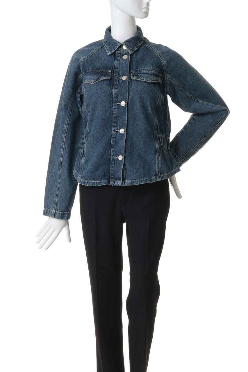 【マーレット/MERLETTE】のRHEA バックギャザーデニムジャケット 人気、トレンドファッション・服の通販 founy(ファニー) 　ファッション　Fashion　レディースファッション　Fashion for Women　アウター　Coat / Outerwear Collection　レディースジャケット・軽アウター　Jackets　デニムジャケット / カジュアルアウター　Denim Jackets　ギャザー　Gathered, Ruffled　シェイプ　Shape, Slim Fit　ジャケット　Jacket, Outerwear　スリーブ　Sleeve, Long Sleeve / Short Sleeve　デニム　Denim, Jeans Material　フェミニン　Feminine, Girly　ロング　Long, Long-Length　新作・新入荷　New Arrivals / New In　other-2|ID: prp329100004941647 ipo3291000000037088173