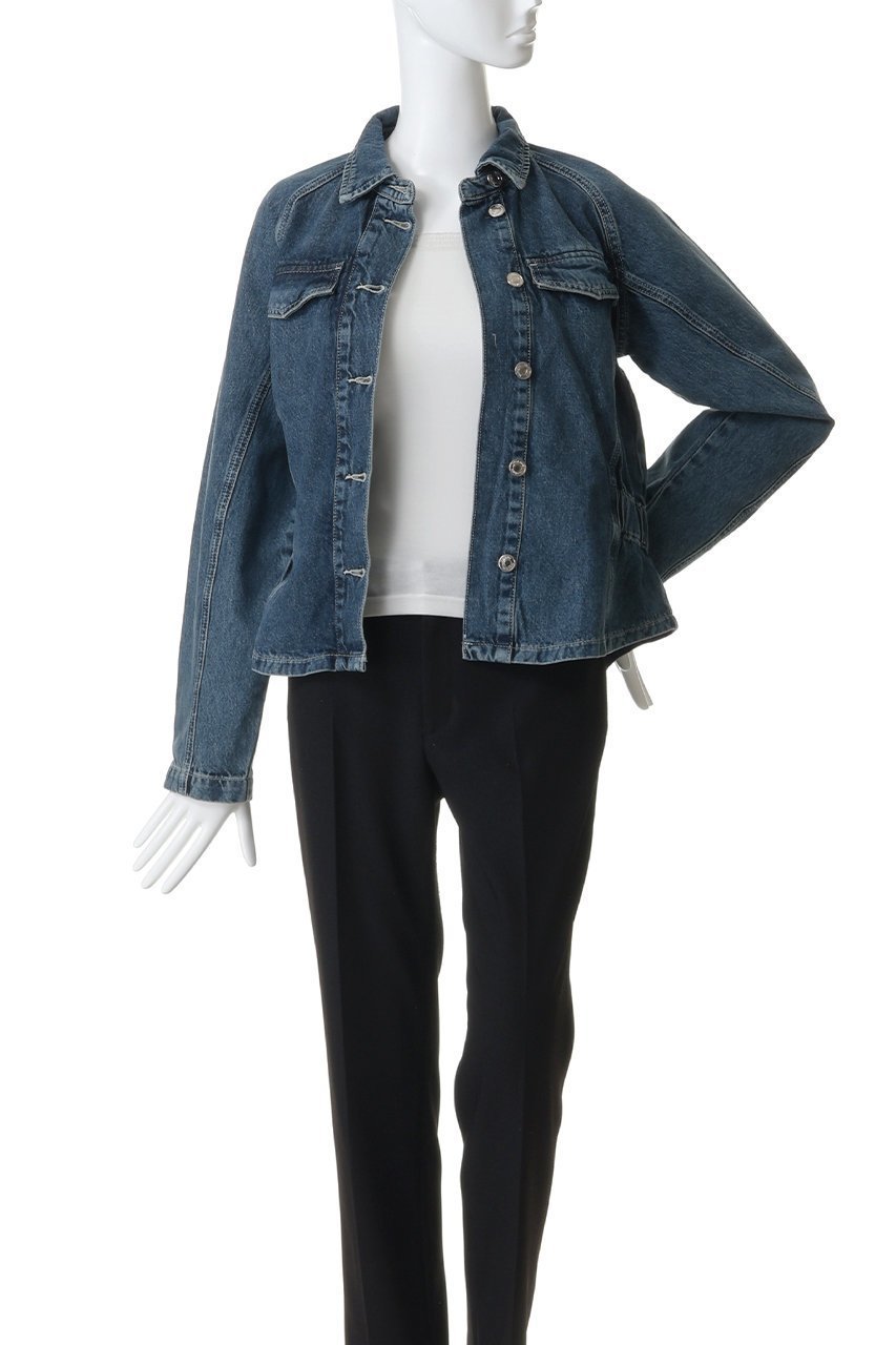【マーレット/MERLETTE】のRHEA バックギャザーデニムジャケット 人気、トレンドファッション・服の通販 founy(ファニー) 　ファッション　Fashion　レディースファッション　Fashion for Women　アウター　Coat / Outerwear Collection　レディースジャケット・軽アウター　Jackets　デニムジャケット / カジュアルアウター　Denim Jackets　ギャザー　Gathered, Ruffled　シェイプ　Shape, Slim Fit　ジャケット　Jacket, Outerwear　スリーブ　Sleeve, Long Sleeve / Short Sleeve　デニム　Denim, Jeans Material　フェミニン　Feminine, Girly　ロング　Long, Long-Length　新作・新入荷　New Arrivals / New In　other-7|ID: prp329100004941647 ipo3291000000037088178