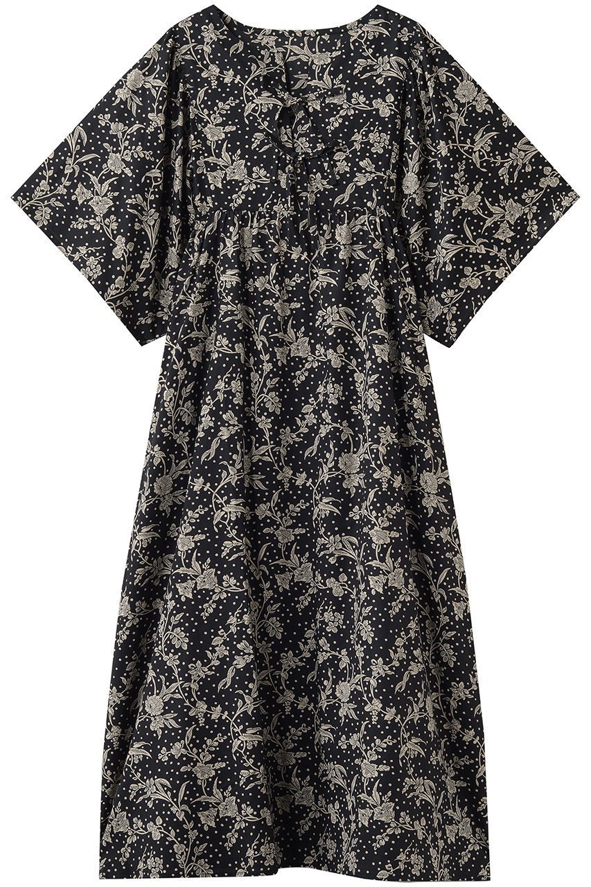 【キッドブルー/KID BLUE】の26LIBERTYプリントワンピース インテリア・キッズ・メンズ・レディースファッション・服の通販 founy(ファニー) 　ファッション　Fashion　レディースファッション　Fashion for Women　ワンピース　Dresses　スリーブ　Sleeve, Long Sleeve / Short Sleeve　パジャマ　Pajamas, Sleepwear　フラワー　Flower, Floral　プリント　Print, Printed Pattern　リラックス　Relax, Relaxed Fit　新作・新入荷　New Arrivals / New In　ブラック|ID: prp329100004941648 ipo3291000000037088180