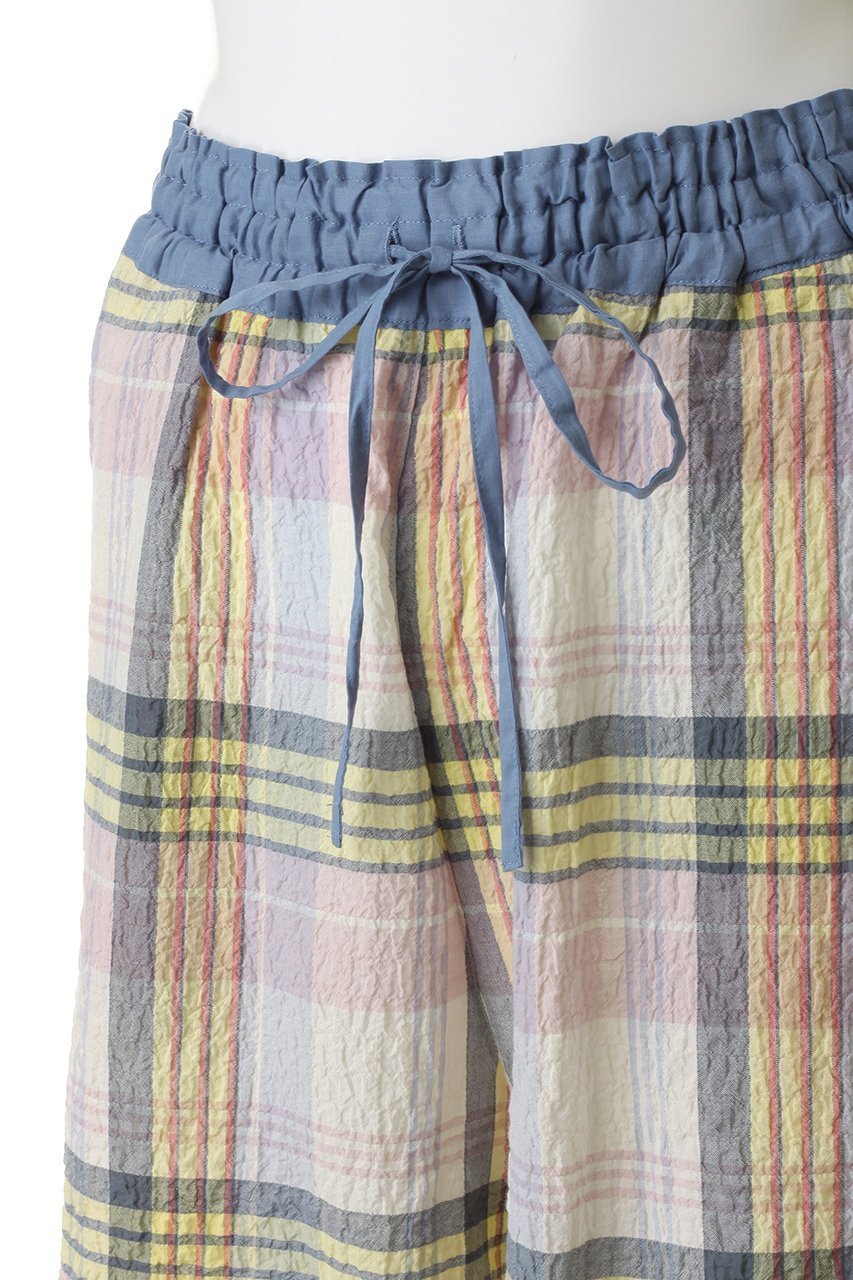 【キッドブルー/KID BLUE】の26シャーリングチェックボトム 人気、トレンドファッション・服の通販 founy(ファニー) 　ファッション　Fashion　レディースファッション　Fashion for Women　シャーリング　Shirring, Ruched　チェック　Check, Plaid, Tartan　パジャマ　Pajamas, Sleepwear　ボトム　Bottoms, Lower Wear　リラックス　Relax, Relaxed Fit　ワイド　Wide, Wide Fit　新作・新入荷　New Arrivals / New In　other-5|ID: prp329100004941651 ipo3291000000037088208