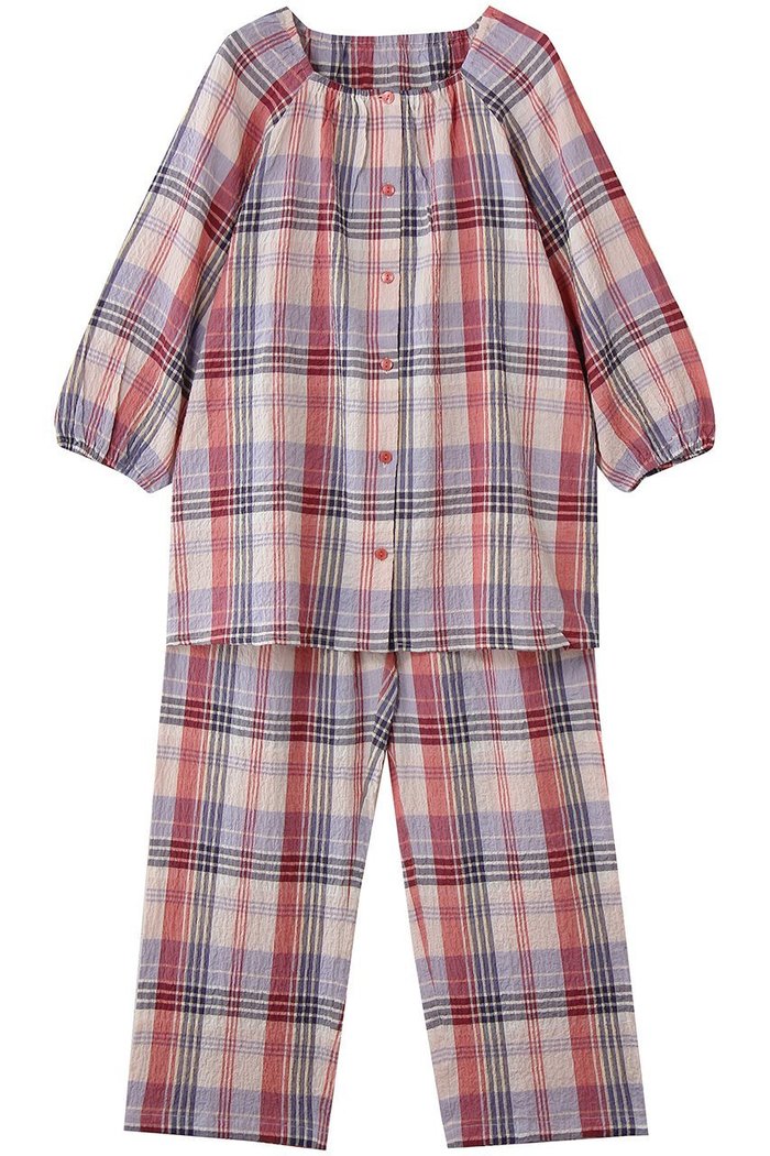 【キッドブルー/KID BLUE】の26シャーリングチェックパジャマ インテリア・キッズ・メンズ・レディースファッション・服の通販 founy(ファニー) https://founy.com/ ファッション Fashion レディースファッション Fashion for Women トップス・カットソー Cut & Sew Tops シャーリング Shirring, Ruched チェック Check, Plaid, Tartan パジャマ Pajamas, Sleepwear ボトム Bottoms, Lower Wear リラックス Relax, Relaxed Fit 新作・新入荷 New Arrivals / New In |ID: prp329100004941653 ipo3291000000037088217