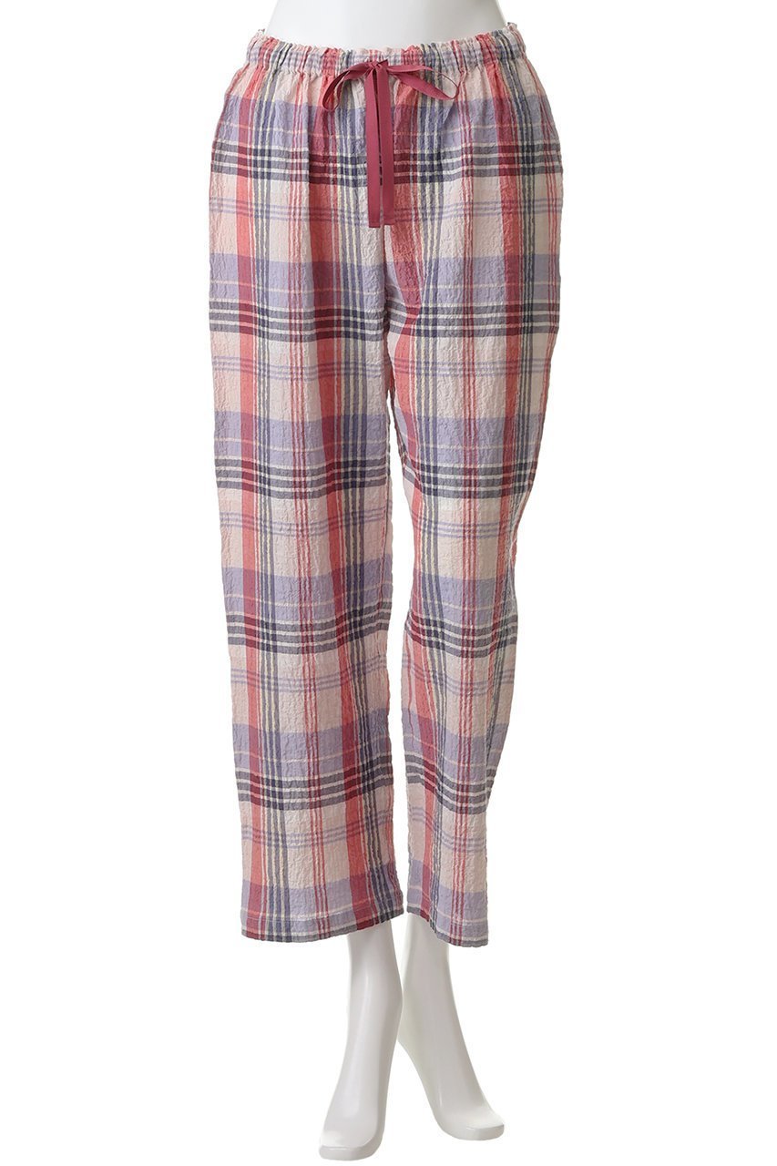 【キッドブルー/KID BLUE】の26シャーリングチェックパジャマ 人気、トレンドファッション・服の通販 founy(ファニー) 　ファッション　Fashion　レディースファッション　Fashion for Women　トップス・カットソー　Cut & Sew Tops　シャーリング　Shirring, Ruched　チェック　Check, Plaid, Tartan　パジャマ　Pajamas, Sleepwear　ボトム　Bottoms, Lower Wear　リラックス　Relax, Relaxed Fit　新作・新入荷　New Arrivals / New In　other-6|ID: prp329100004941653 ipo3291000000037088225