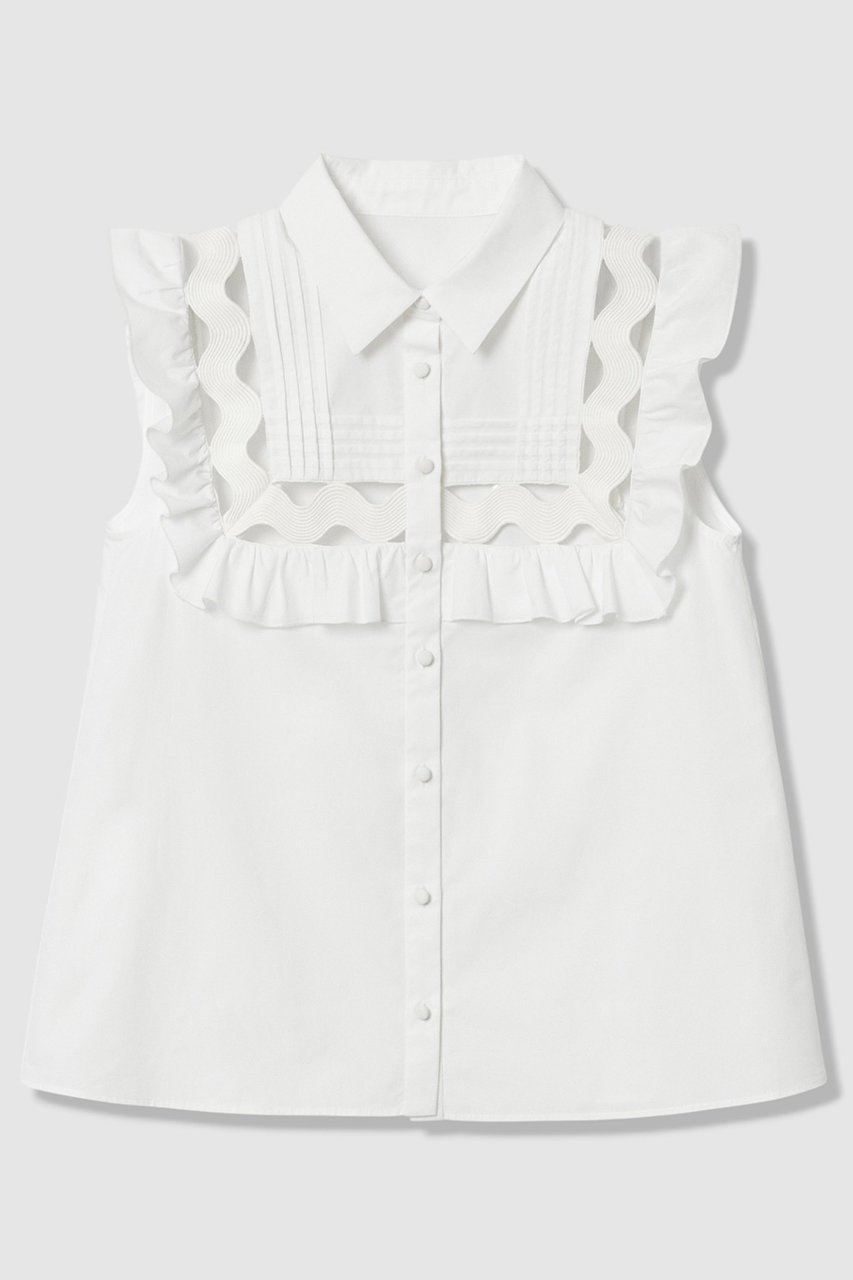 【アルアバイル/allureville】の【LOULOU WILLOUGHBY】フランジェンテブラウス インテリア・キッズ・メンズ・レディースファッション・服の通販 founy(ファニー) 　ファッション　Fashion　レディースファッション　Fashion for Women　トップス・カットソー　Cut & Sew Tops　キャミソール&ノースリーブ　Camisoles & Sleeveless Tops　シャツ・ブラウス・オフィスカジュアル　Elegant Blouses & Button-Ups　ノースリーブ　Sleeveless, No-Sleeve　フリル　Frill, Ruffle　夏　Summer　新作・新入荷　New Arrivals / New In　オフホワイト|ID: prp329100004941658 ipo3291000000037088257