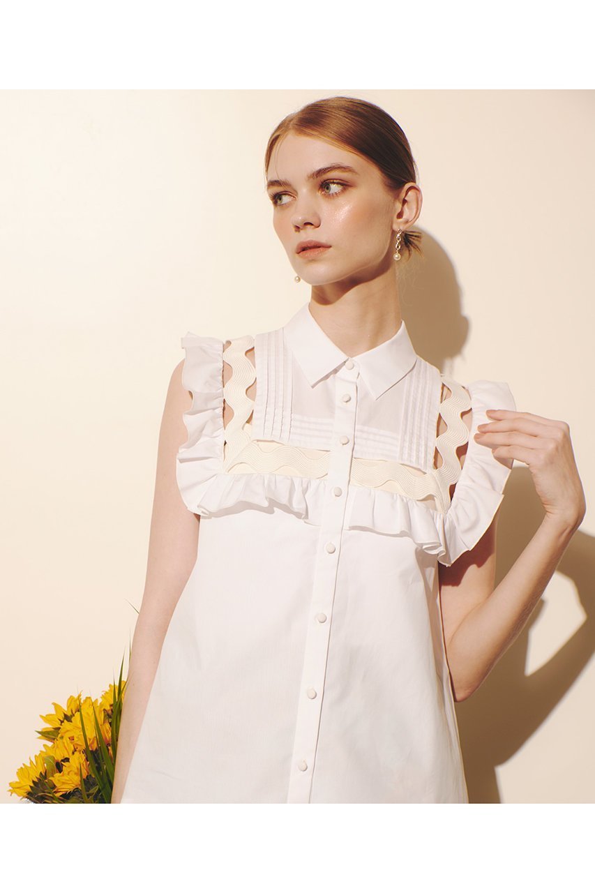 【アルアバイル/allureville】の【LOULOU WILLOUGHBY】フランジェンテブラウス 人気、トレンドファッション・服の通販 founy(ファニー) 　ファッション　Fashion　レディースファッション　Fashion for Women　トップス・カットソー　Cut & Sew Tops　キャミソール&ノースリーブ　Camisoles & Sleeveless Tops　シャツ・ブラウス・オフィスカジュアル　Elegant Blouses & Button-Ups　ノースリーブ　Sleeveless, No-Sleeve　フリル　Frill, Ruffle　夏　Summer　新作・新入荷　New Arrivals / New In　other-8|ID: prp329100004941658 ipo3291000000037088264