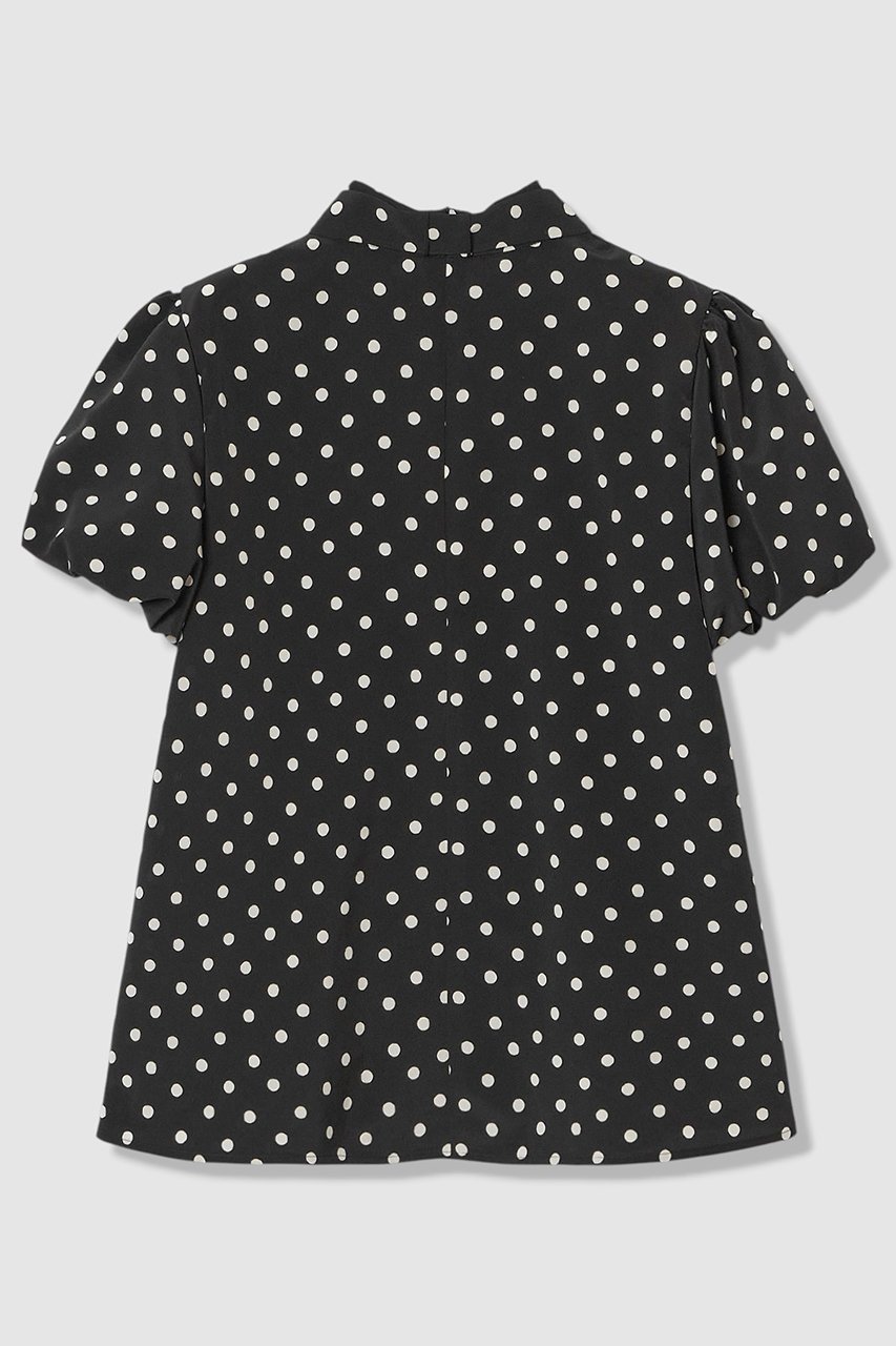 【アルアバイル/allureville】の【LOULOU WILLOUGHBY】デシンドットリボンブラウス 人気、トレンドファッション・服の通販 founy(ファニー) 　ファッション　Fashion　レディースファッション　Fashion for Women　トップス・カットソー　Cut & Sew Tops　シャツ・ブラウス・オフィスカジュアル　Elegant Blouses & Button-Ups　おすすめ　Recommended / Our Picks　クラシカル　Classical, Vintage-Inspired　ショート　Short, Short Length　スタンド　Stand Collar, Upright Stand　スリーブ　Sleeve, Long Sleeve / Short Sleeve　ドット　Polka Dot, Dot Pattern　プリント　Print, Printed Pattern　リボン　Ribbon, Bow　新作・新入荷　New Arrivals / New In　other-2|ID: prp329100004941659 ipo3291000000037088268