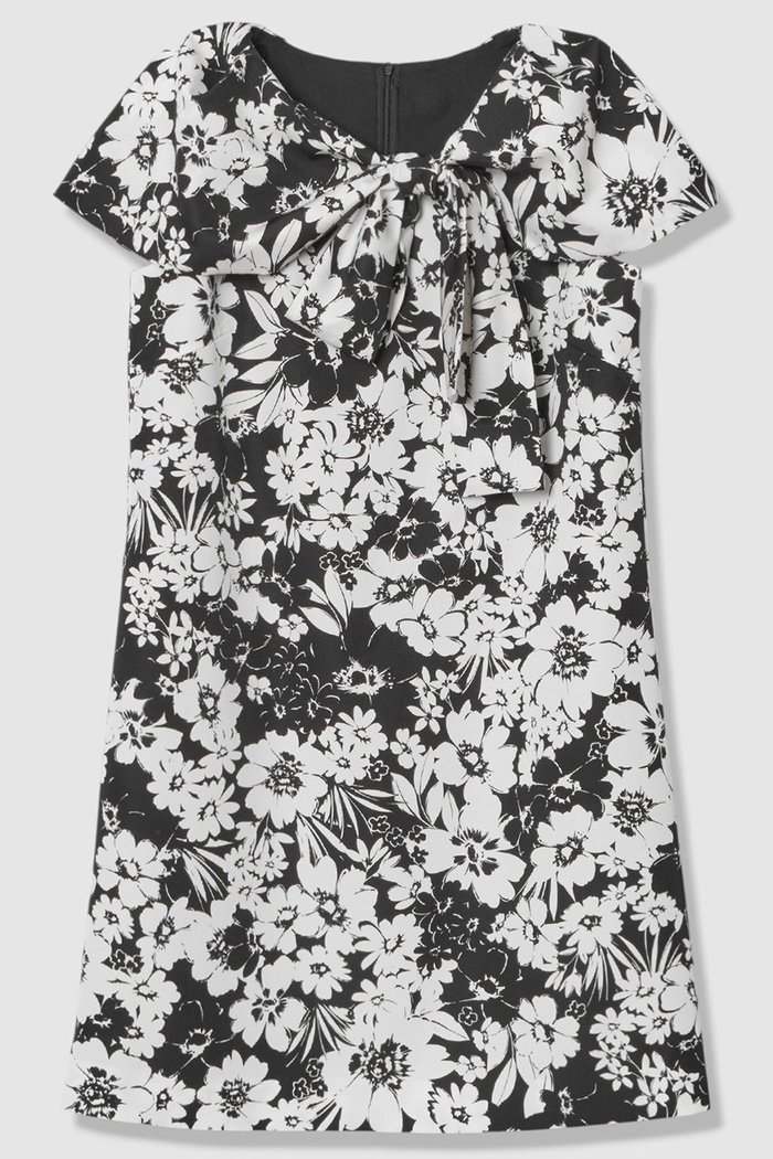 【アルアバイル/allureville】の【LOULOU WILLOUGHBY】モノトーンフラワープリントリボンワンピース インテリア・キッズ・メンズ・レディースファッション・服の通販 founy(ファニー) https://founy.com/ ファッション Fashion レディースファッション Fashion for Women ワンピース Dresses チュニック Tunic Tops & Dresses おすすめ Recommended / Our Picks カラフル Colorful Design チュニック Tunic, Long Top フェミニン Feminine, Girly フレア Flare, Flared プリント Print, Printed Pattern モノトーン Monotone, Black and White リボン Ribbon, Bow エレガント 上品 Elegant 夏 Summer 新作・新入荷 New Arrivals / New In |ID: prp329100004941660 ipo3291000000037088275